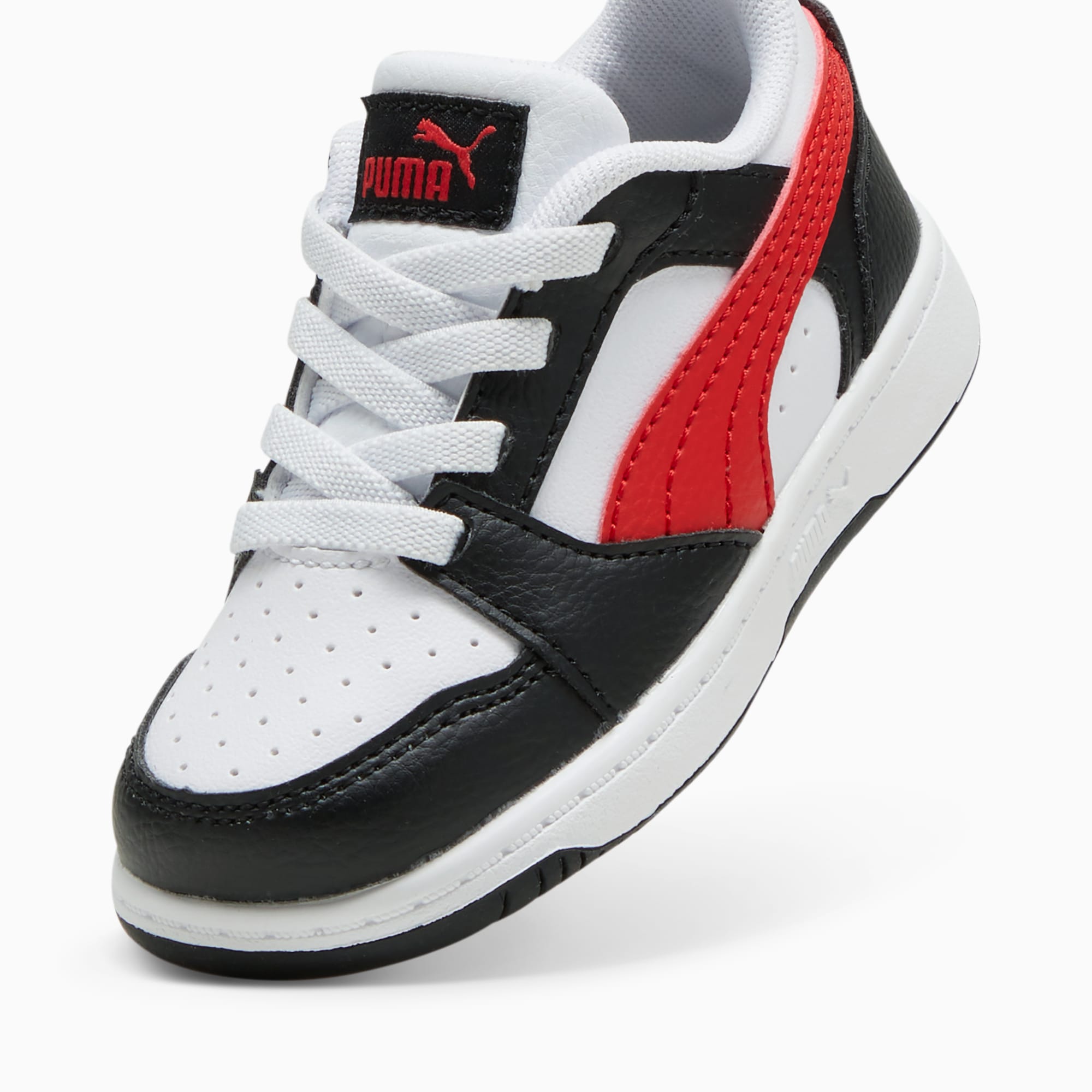 Puma Puma rebound v6 low sneakers wit/zwart kinderen kinderen