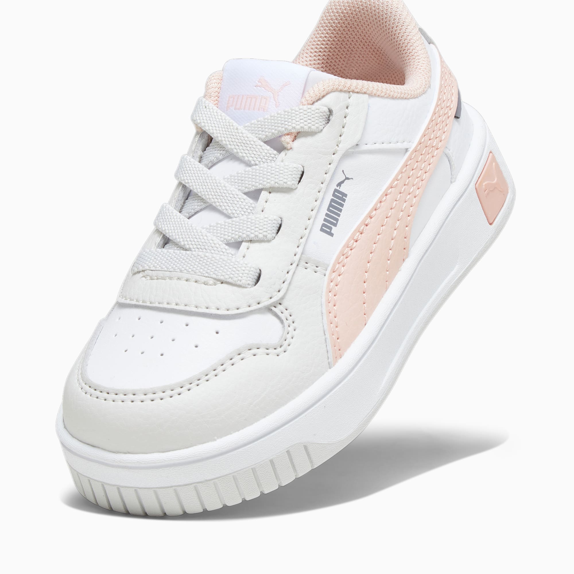 PUMA Carina Street Toddlers' Sneakers, White/Rose Dust/Feather Grey, Size 19, Shoes