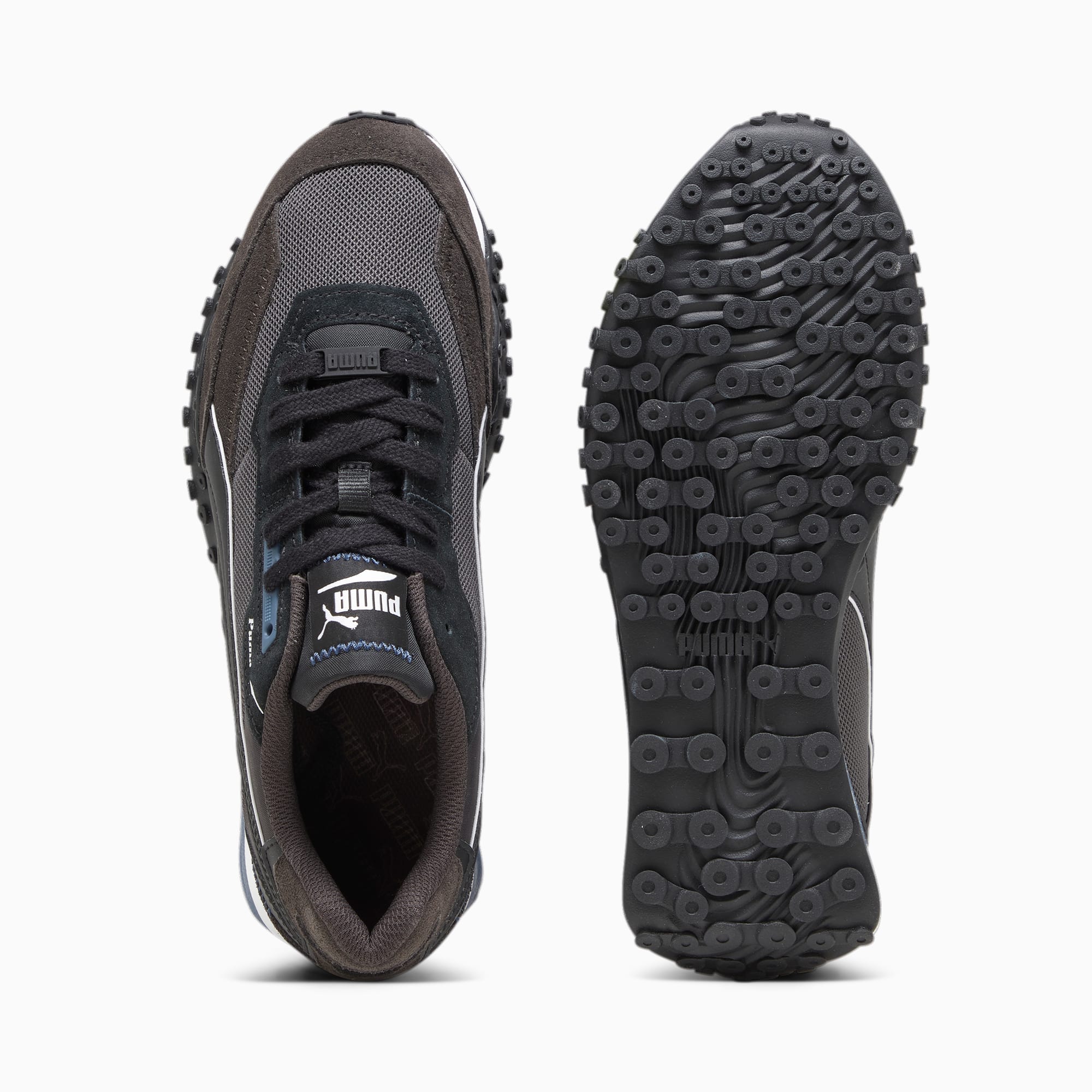 Men's PUMA Blktop Rider Pop Sneakers, Dark Coal/Black, Size 35,5, Shoes
