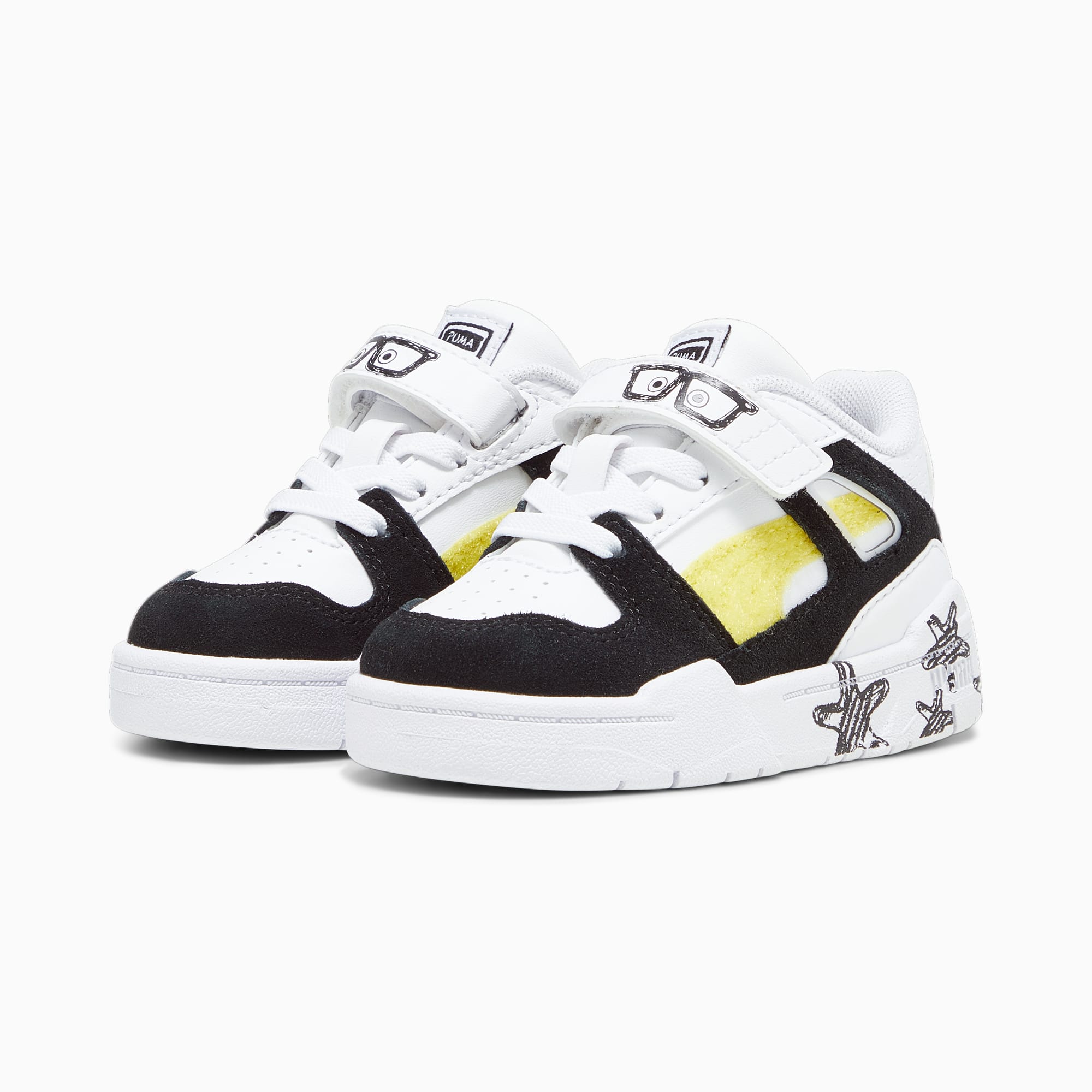 PUMA X Spongebob Squarepants Slipstream Toddlers' Sneakers, White/Black, Size 19, Shoes