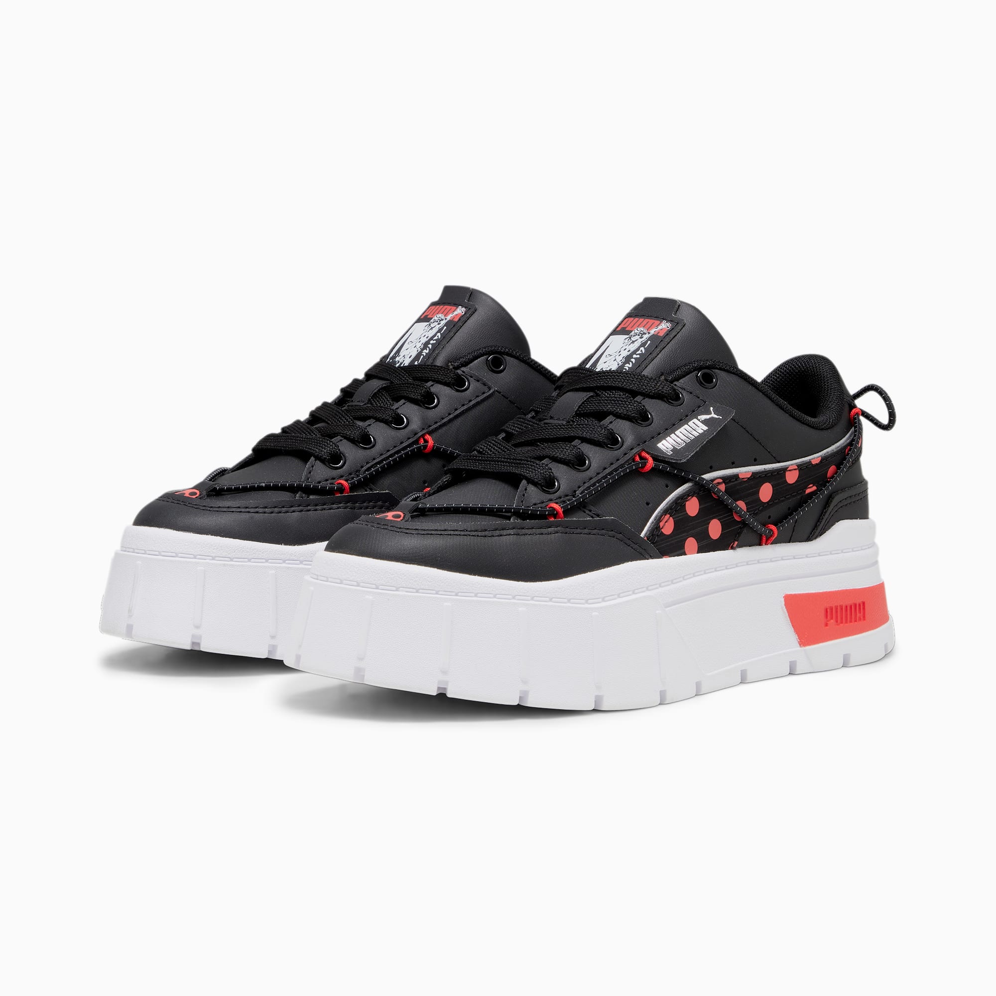 PUMA X Miraculous Mayze Stack Youth Sneakers, Black/Red