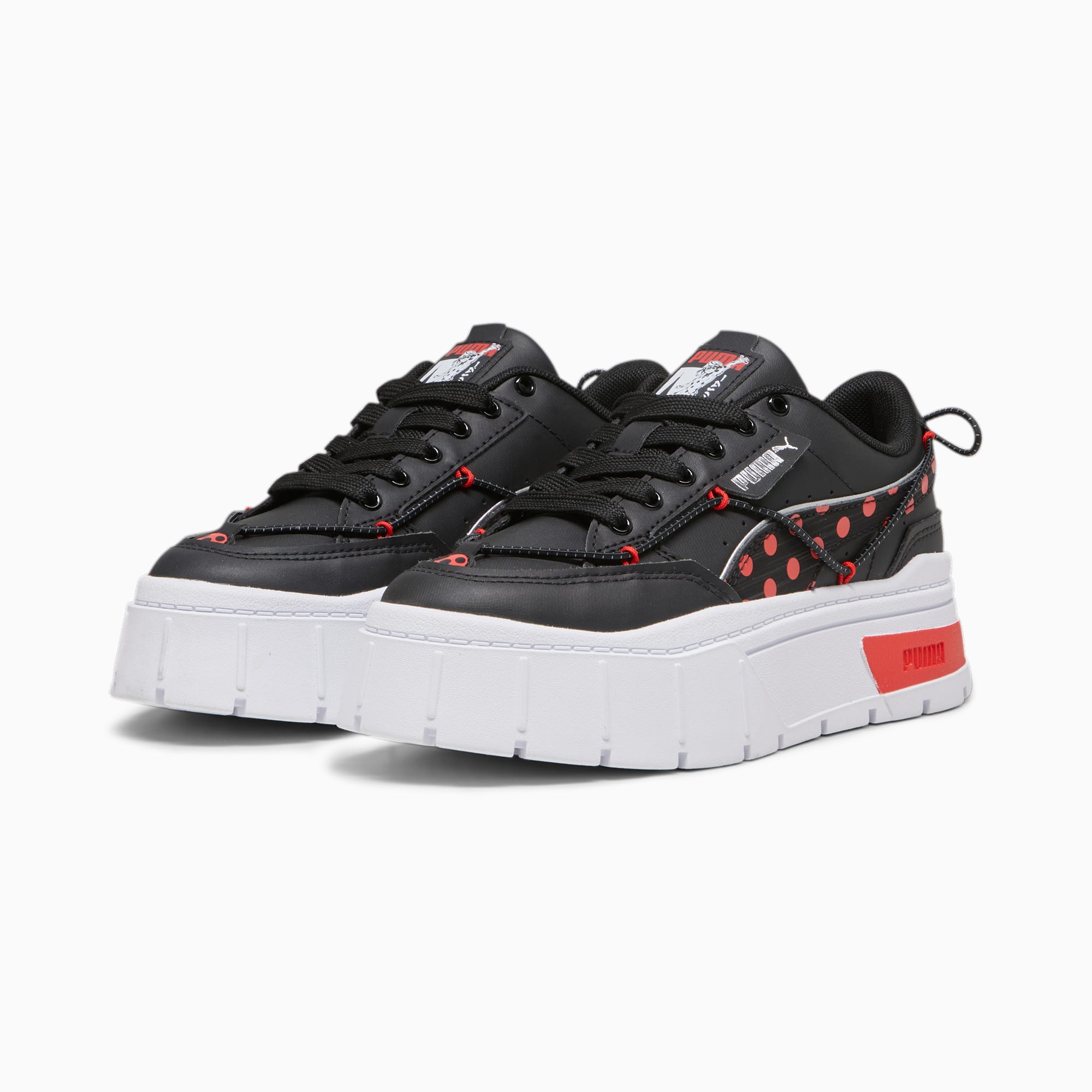 PUMA X Miraculous Mayze Stack Youth Sneakers, Black/Red