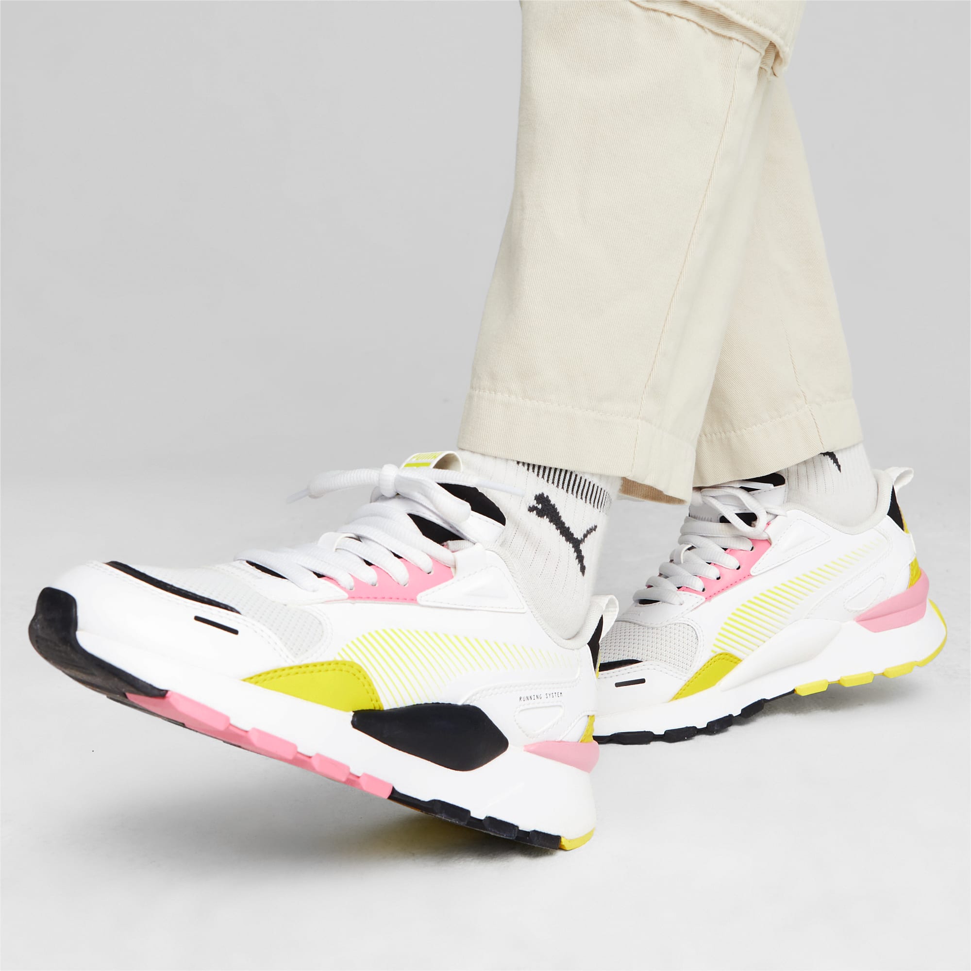 PUMA RS 3.0 Pop Women's Sneakers, White/Yellow Burst