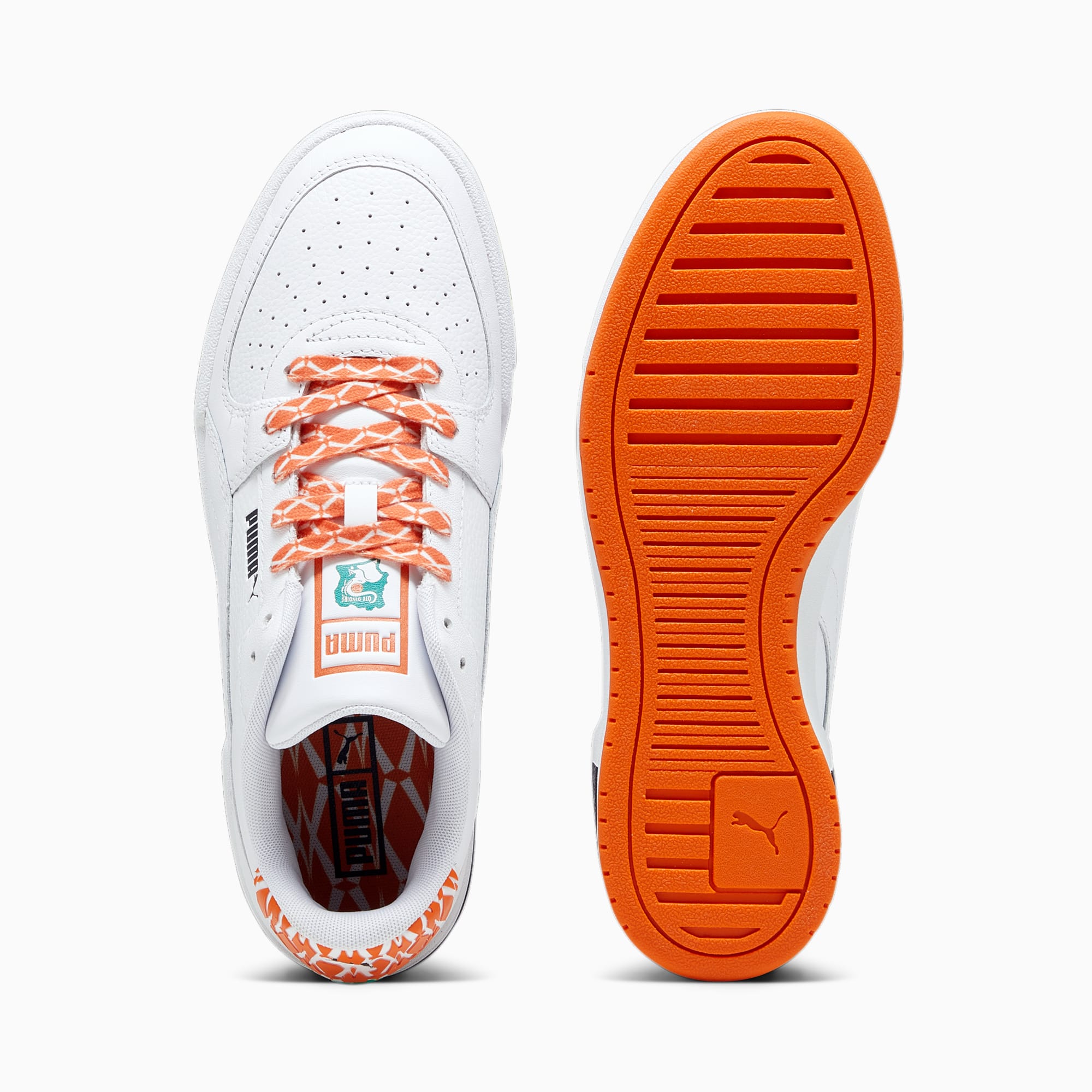PUMA Chaussure Sneakers De Football CA Pro Côte D’Ivoire Pour Homme, Blanc/Orange