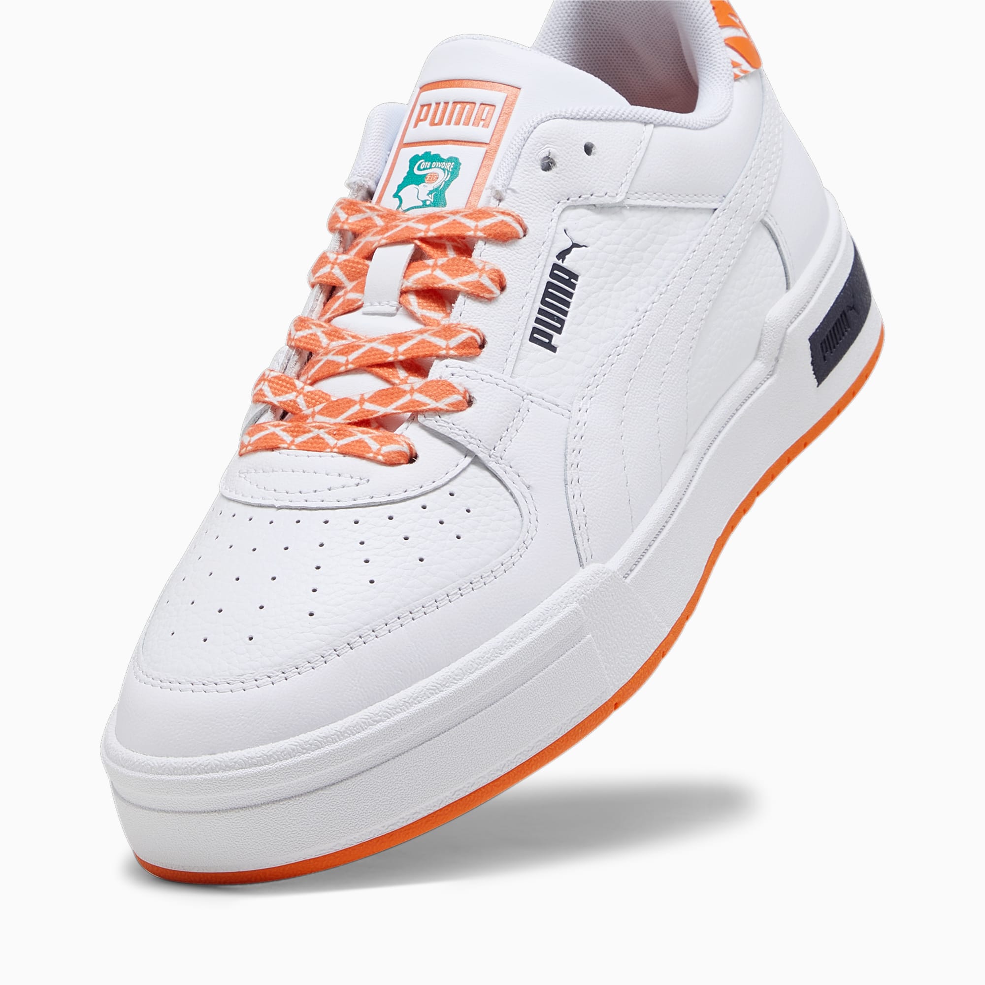 PUMA Chaussure Sneakers De Football CA Pro Côte D’Ivoire Pour Homme, Blanc/Orange