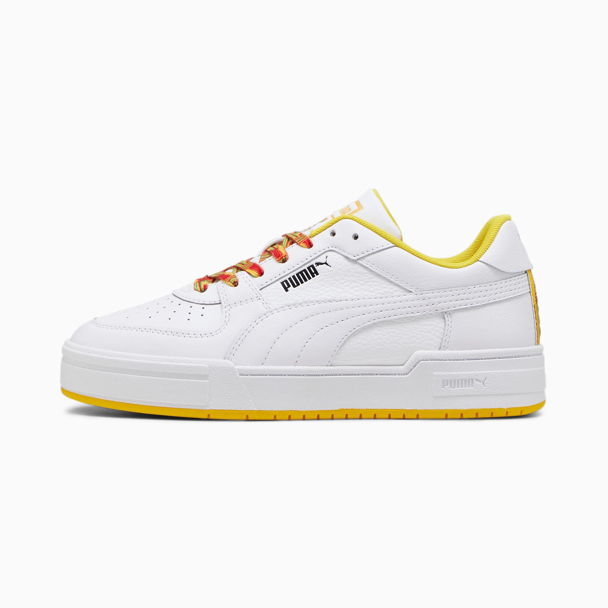 Men's PUMA Ca Pro Ghana Football Sneakers, White/Pelé Yellow, Size 35,5, Shoes
