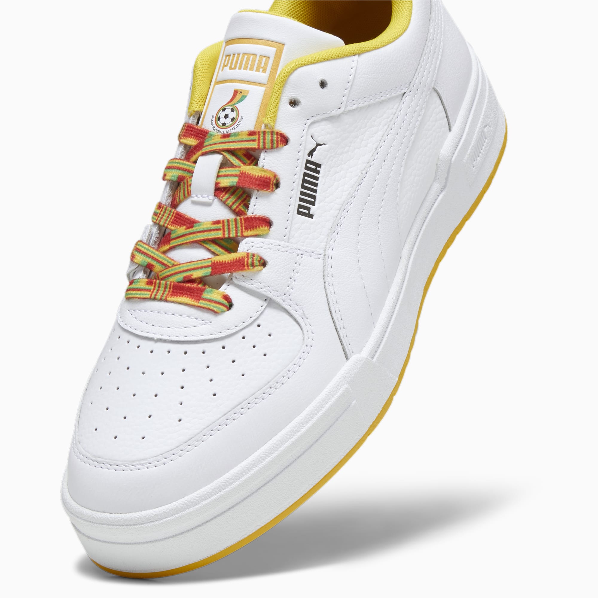 Men's PUMA Ca Pro Ghana Football Sneakers, White/Pelé Yellow, Size 35,5, Shoes