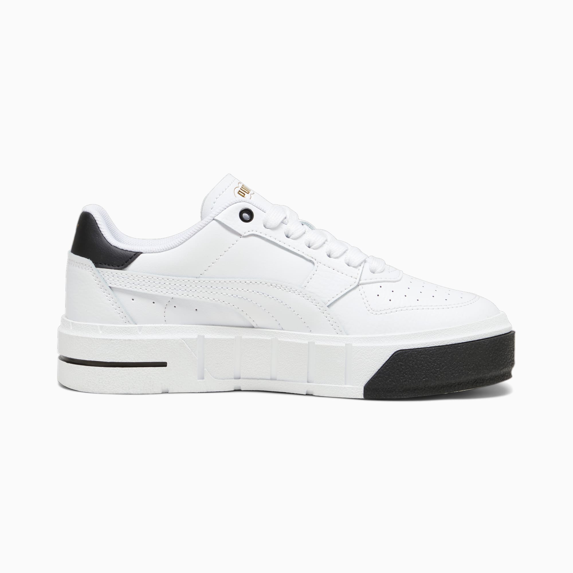PUMA Cali Court Youth Leather Sneakers, White/Black
