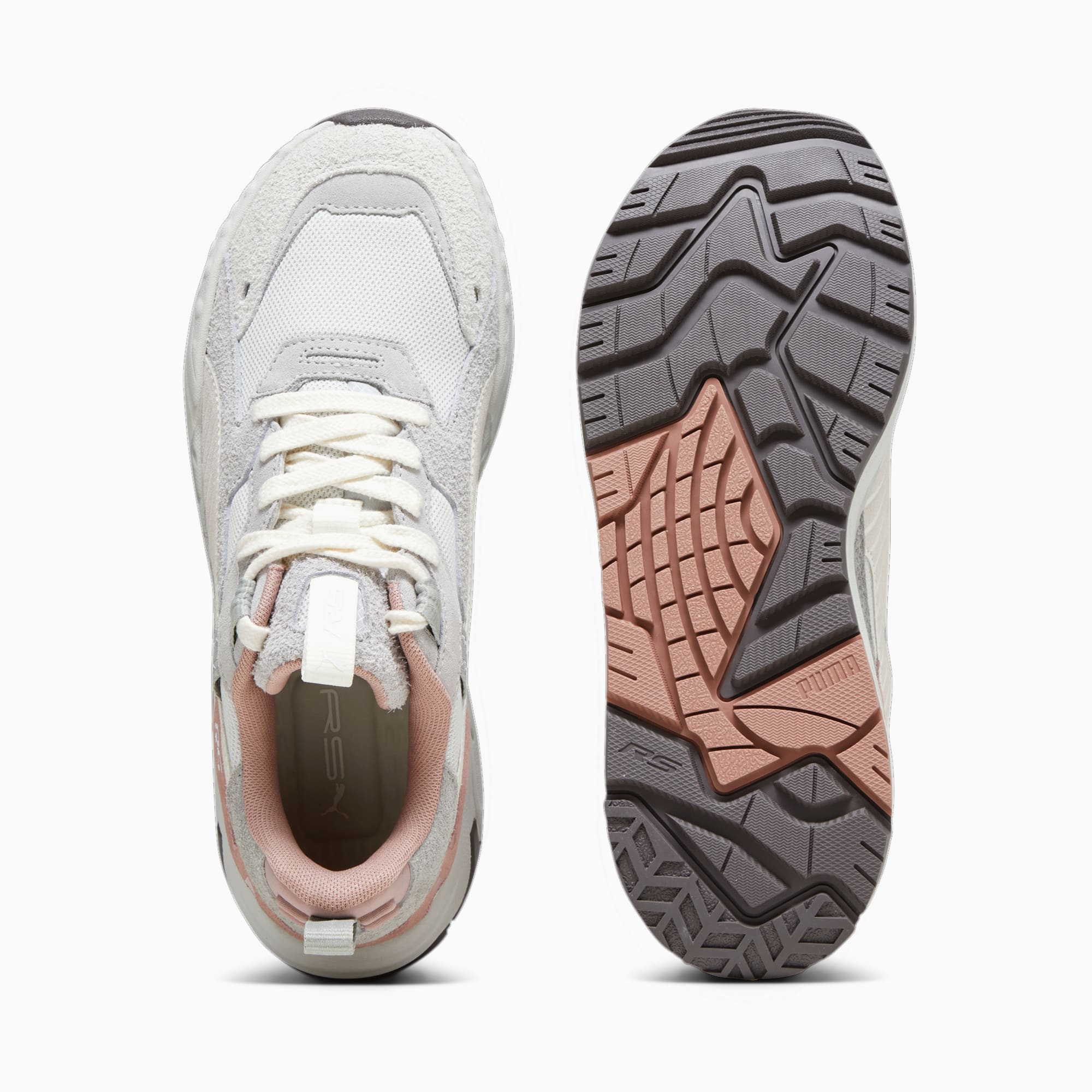 Women's PUMA Rs-Trck New Horizon Sneakers, Glacial Grey/Matte Rose Gold