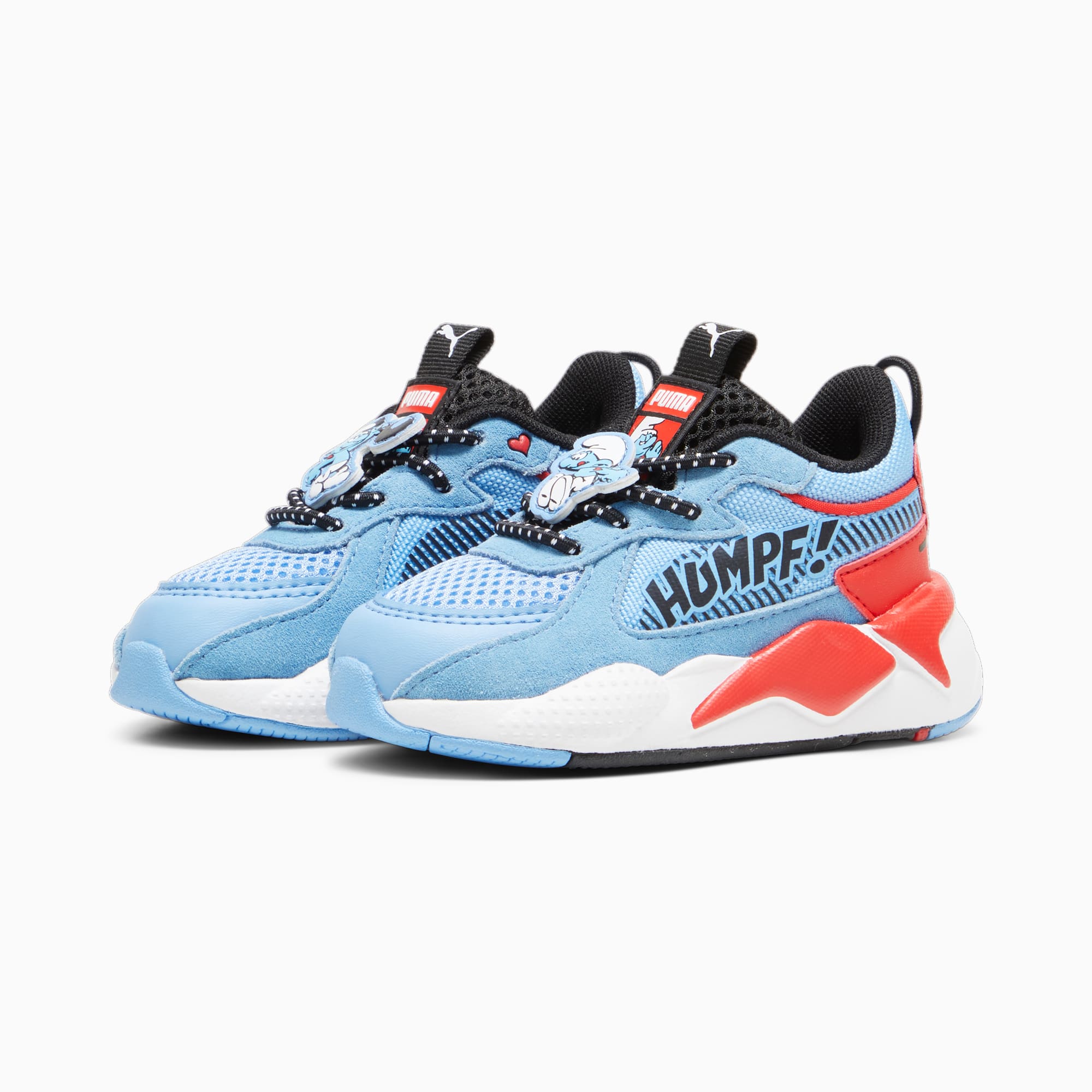 PUMA X The Smurfs Rs-x Toddlers' Sneakers, Light Blue/Red, Size 19, Shoes