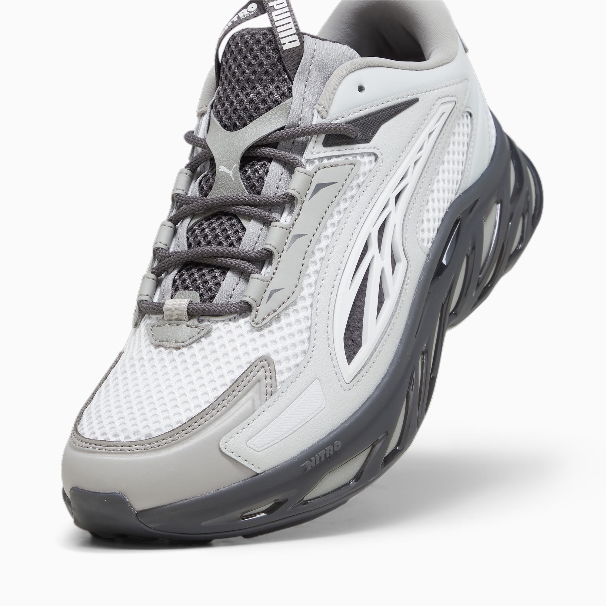 Men's PUMA Exotek Base Sneakers, Ash Grey/Dark Coal, Size 35,5, Shoes