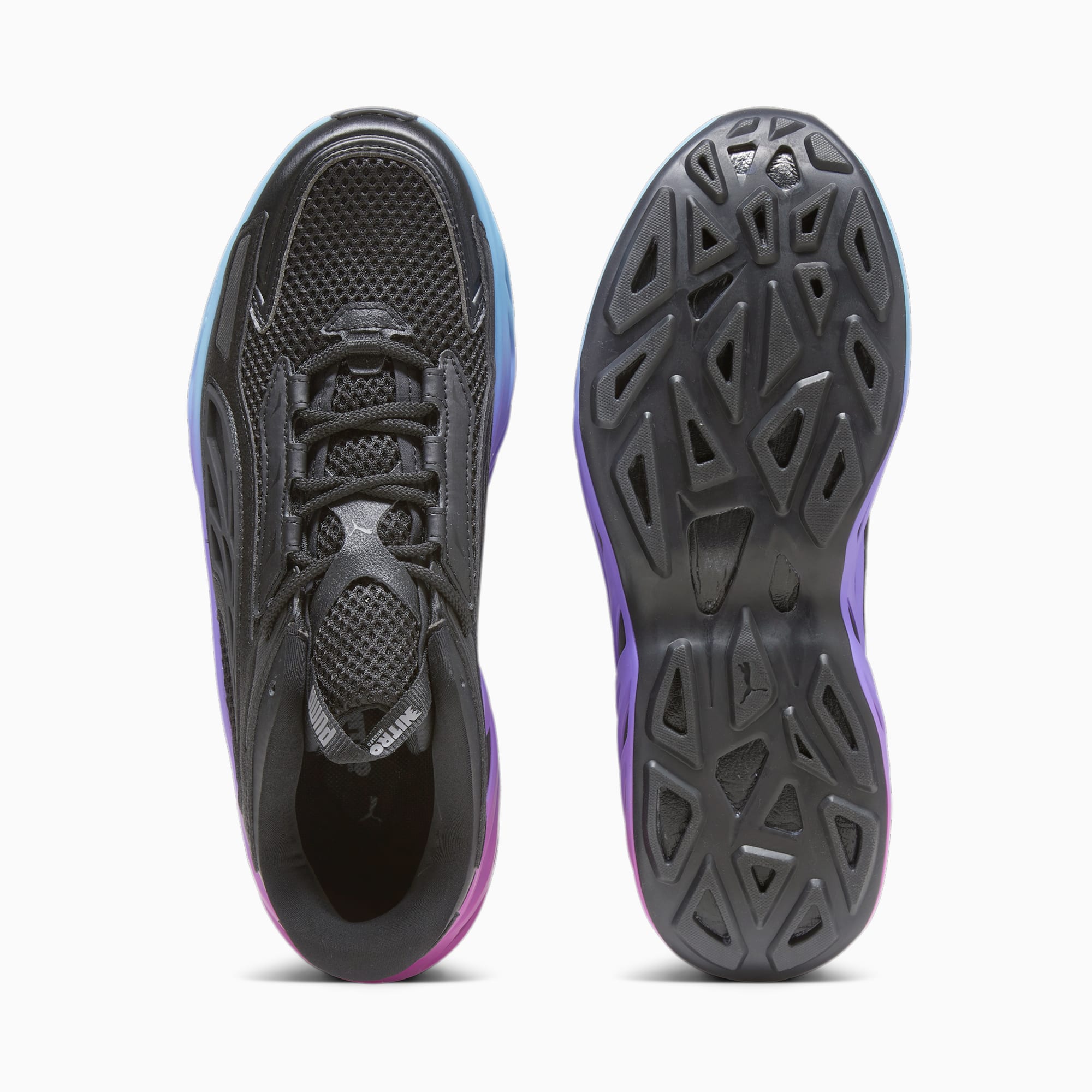 Men's PUMA Exotek Base Sneakers, Black/Luminous Blue, Size 35,5, Shoes