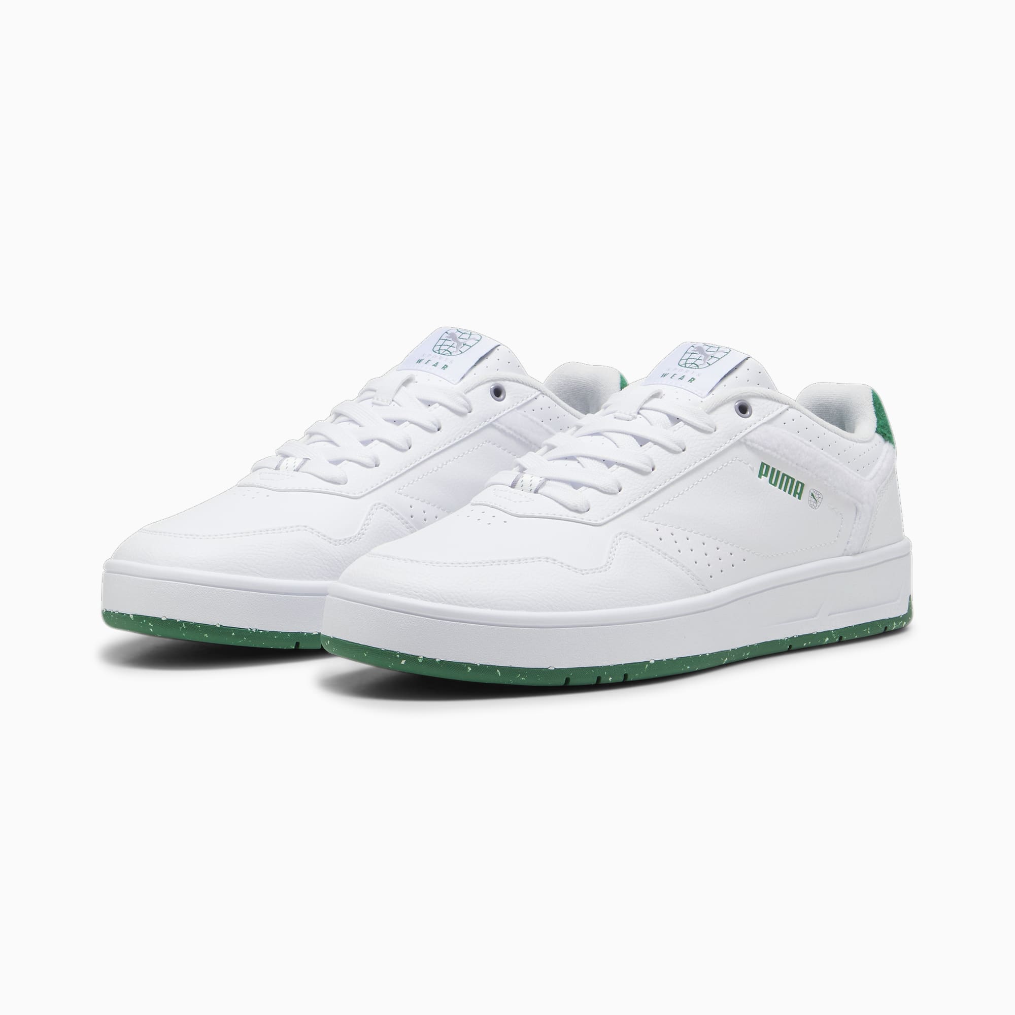 PUMA Chaussure Sneakers Court Classic Better, Blanc/Vert