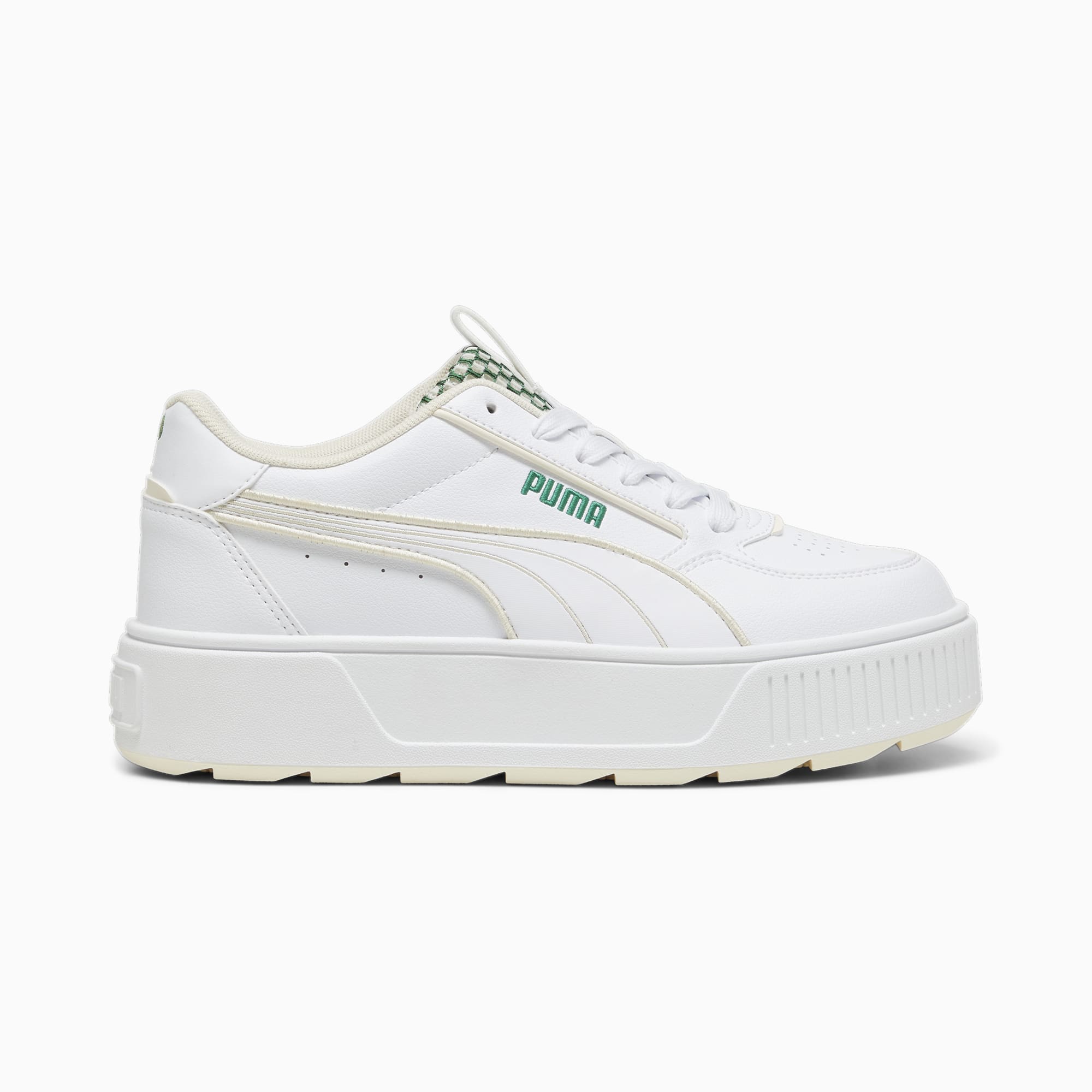 Women's PUMA Karmen Rebelle Blossom Sneakers, White/Sugared Almond/Archive Green