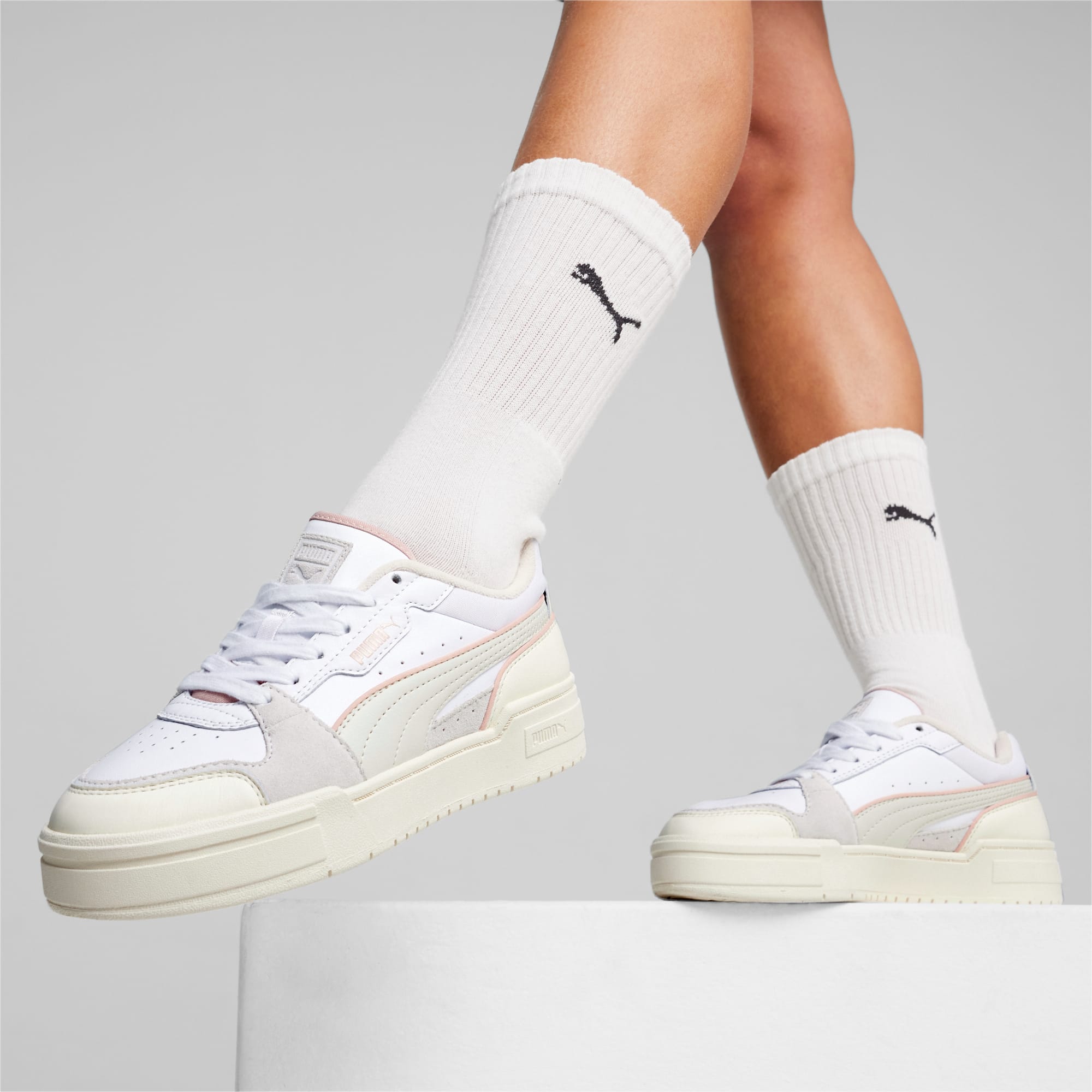 Women's PUMA Ca Pro Lux III Sneakers, White/Vapor Grey/Warm White