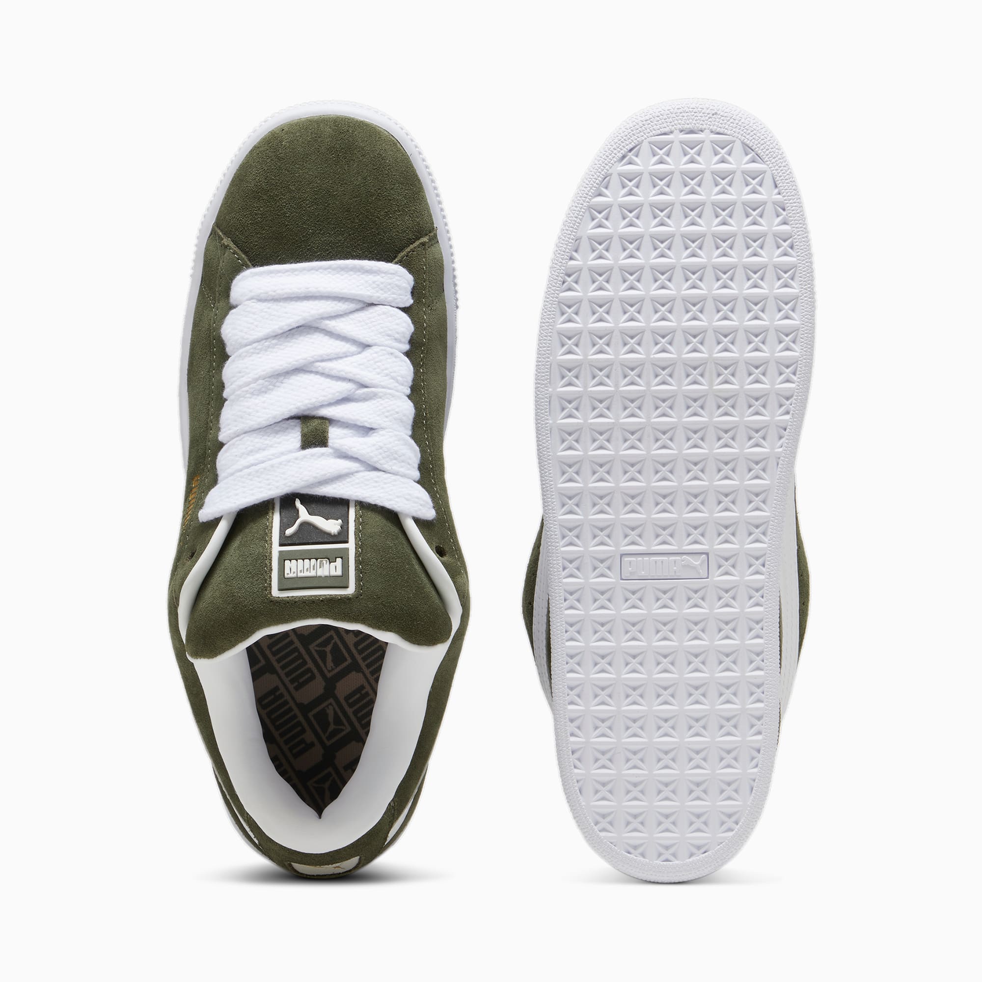 PUMA Suede Xl Sneakers Unisex, Dark Olive/White