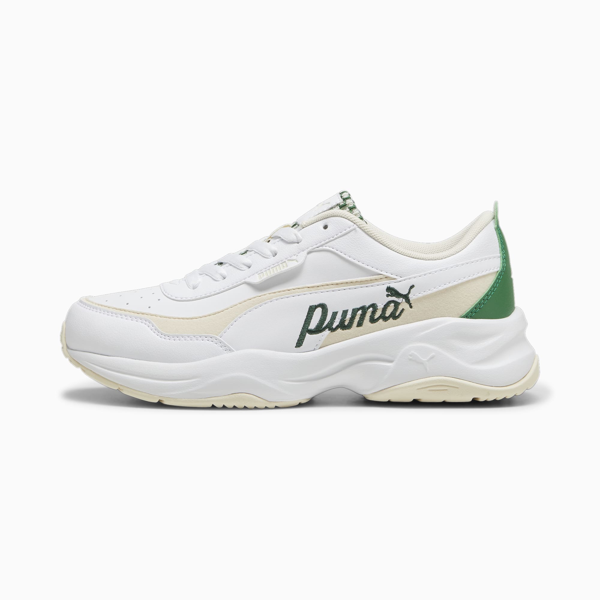 PUMA Cilia Mode Blossom Sneakers Voor Dames, Wit/Groen/Rood