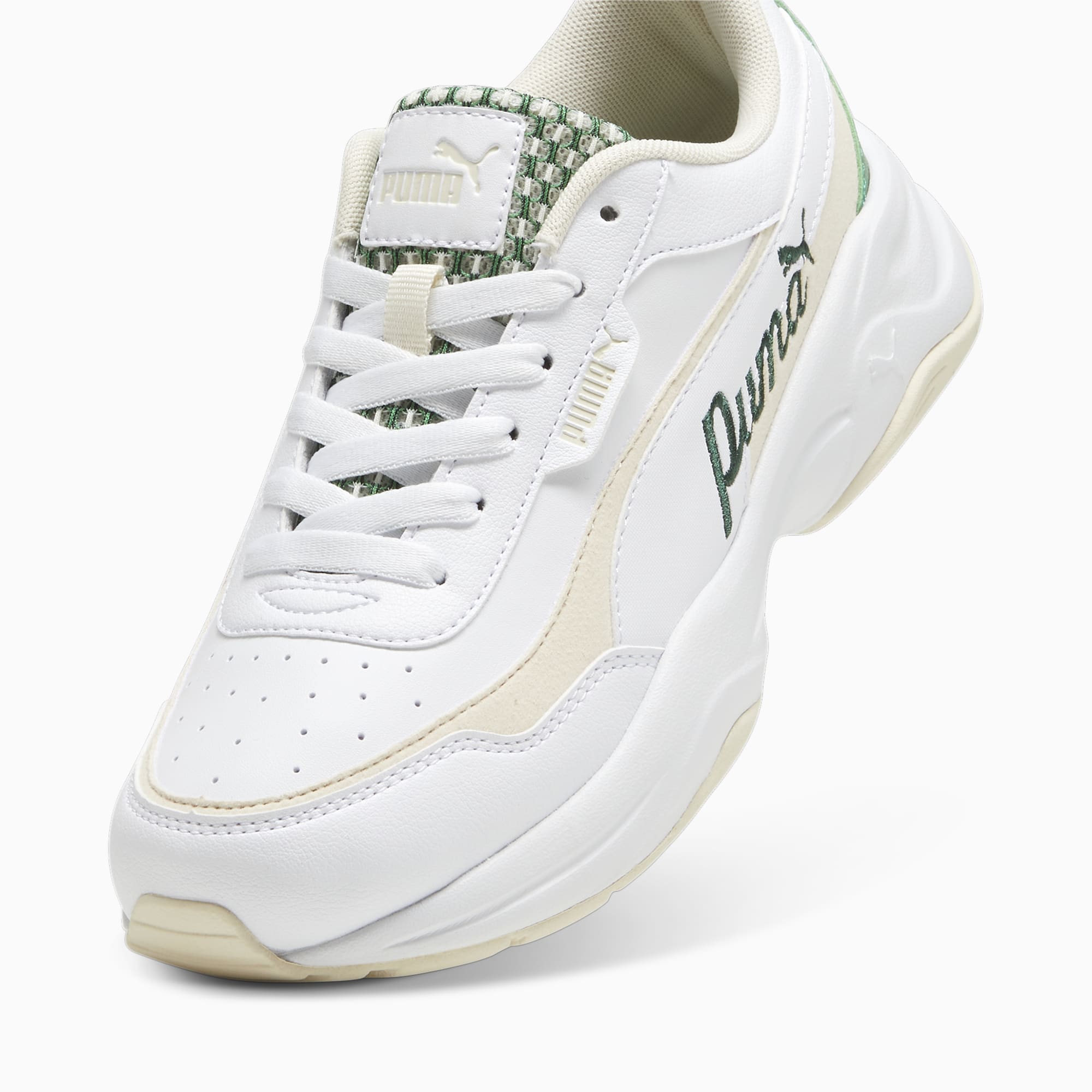 Women's PUMA Cilia Mode Blossom Sneakers, White/Sugared Almond/Pure Green