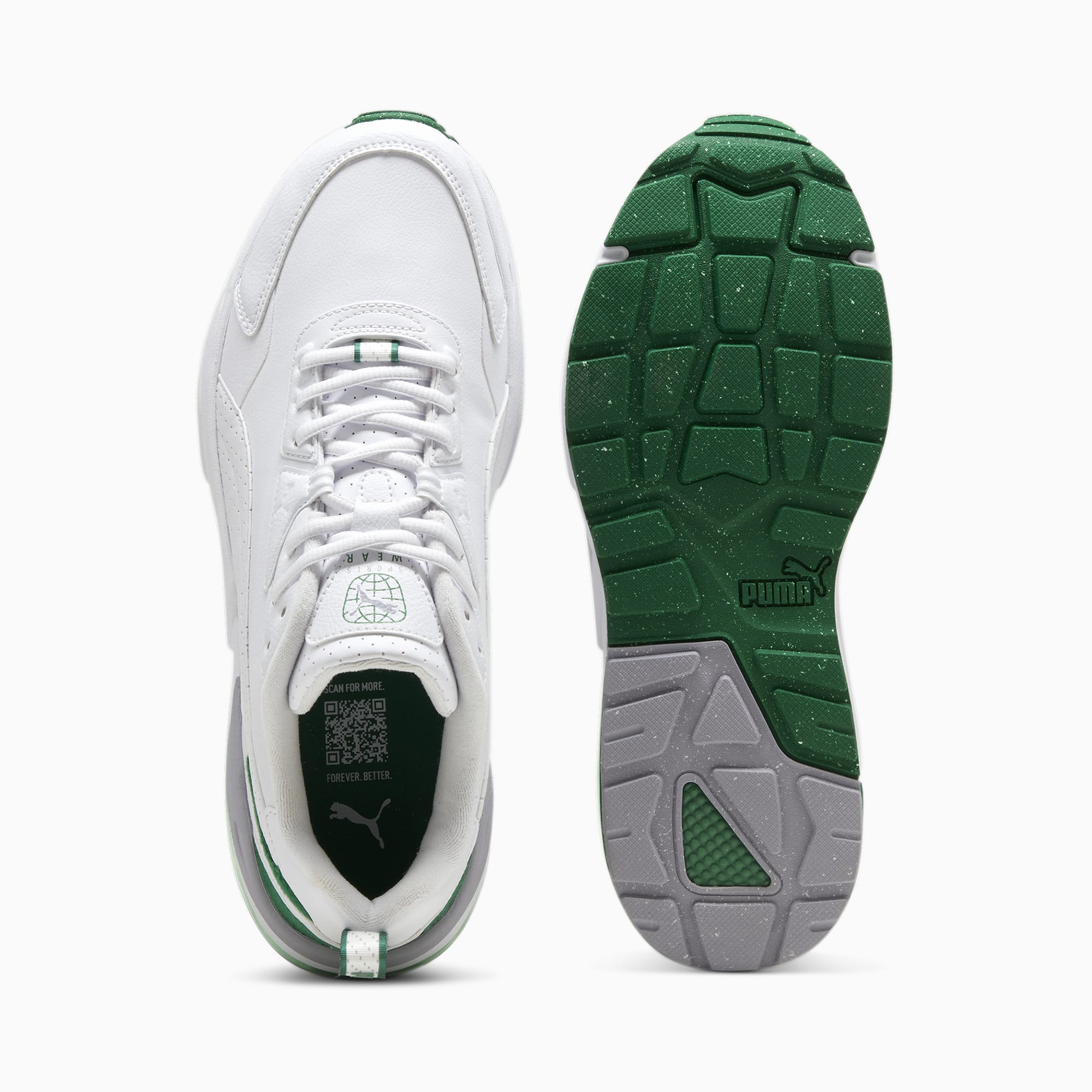 PUMA Vis2K Better Sneakers Voor Dames, Wit/Groen