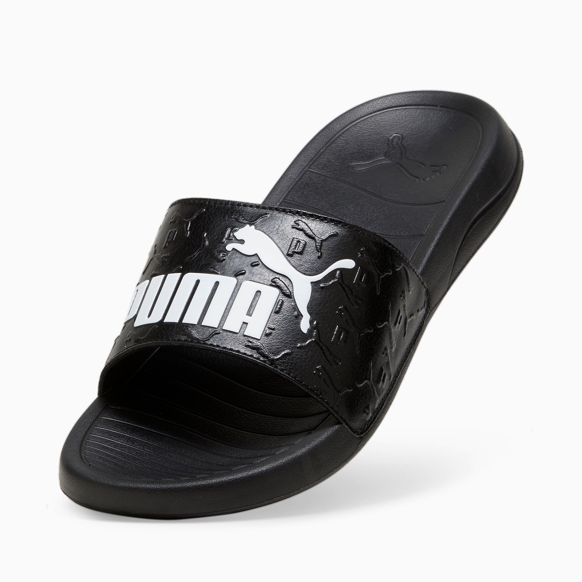 PUMA Popcat 20 Superlogo badslippers, Wit/Zwart