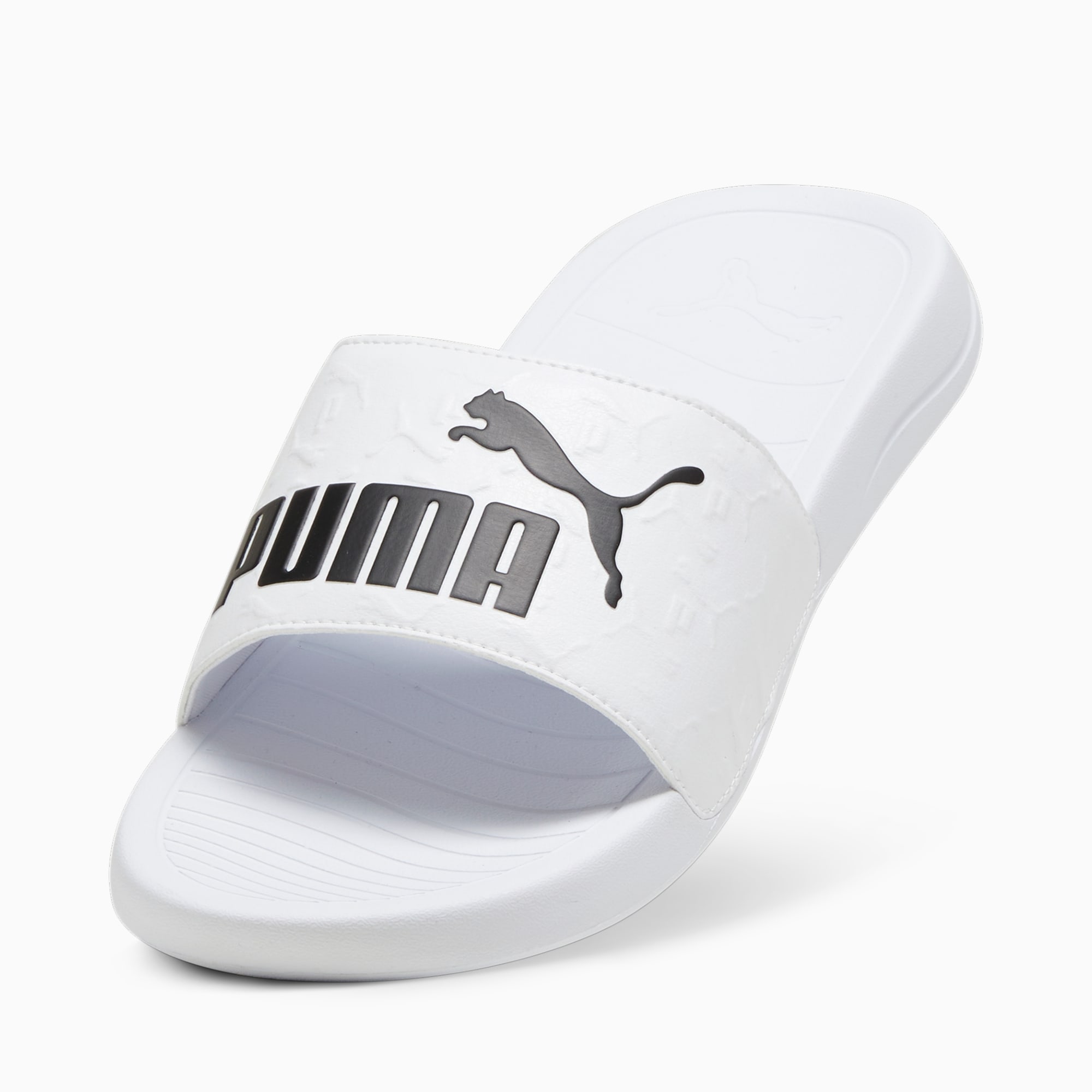PUMA Popcat 20 Superlogo badslippers, Wit/Zwart