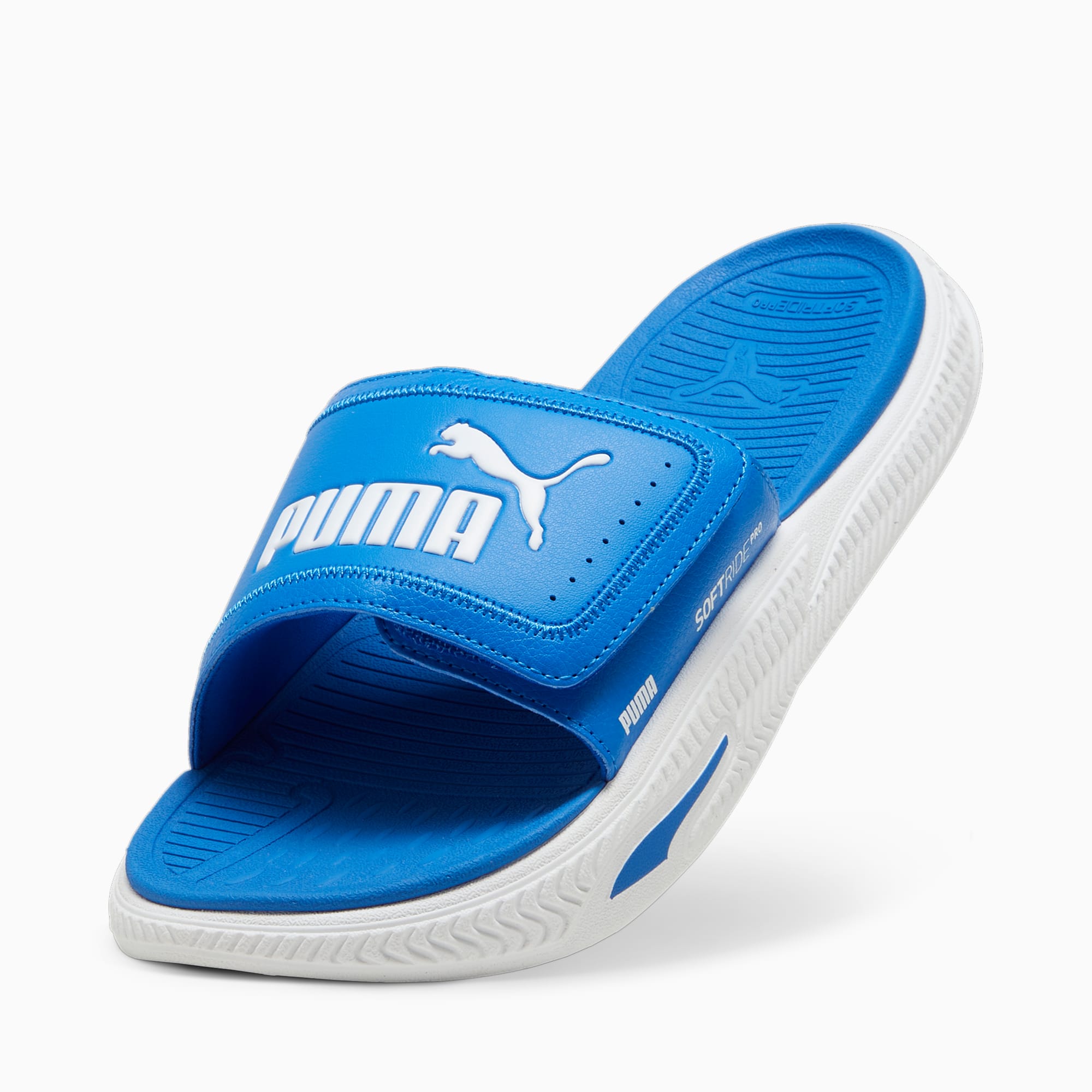 PUMA SoftridePro 24 V badslippers, Wit/Blauw