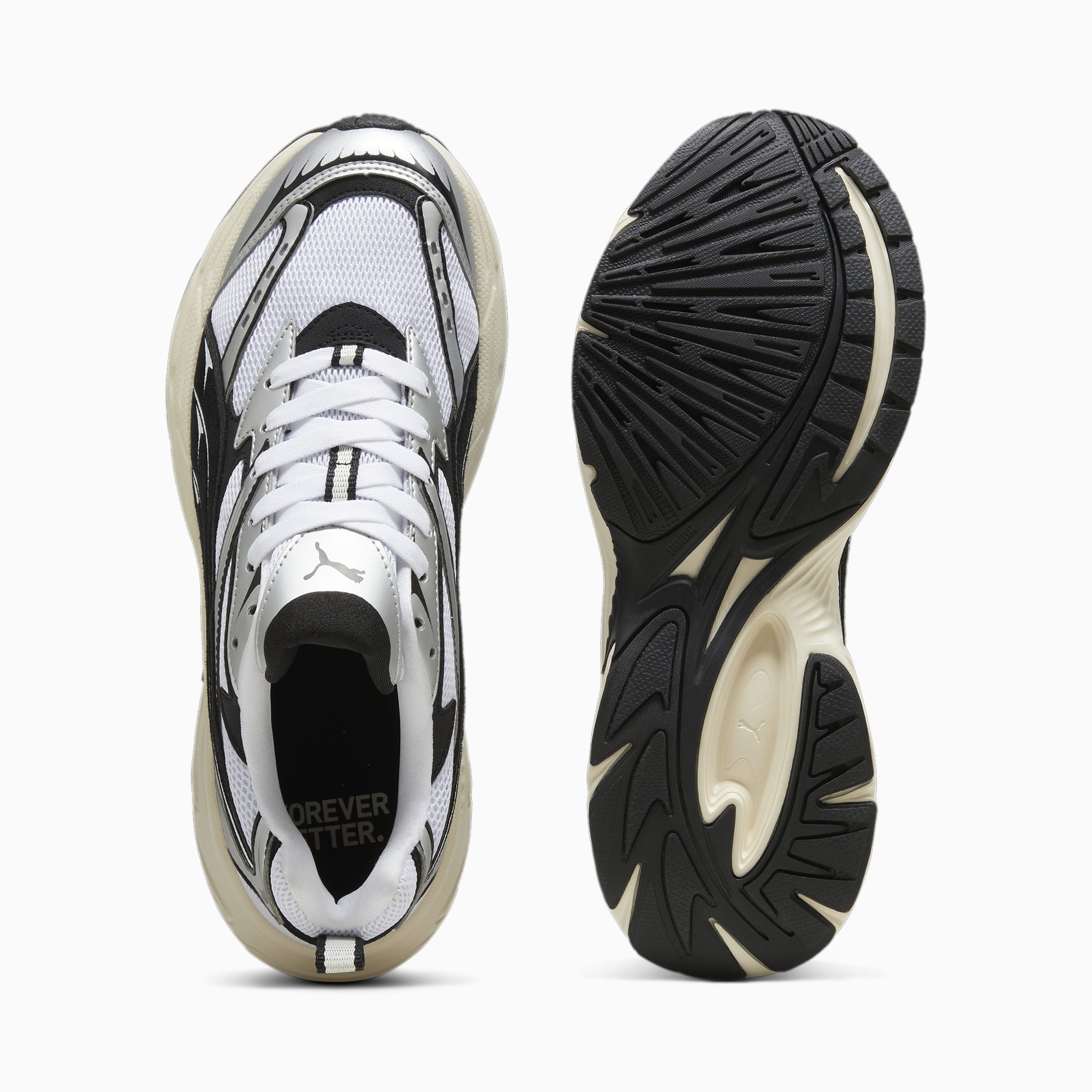 PUMA Morphic Retro Sneakers Voor Dames, Wit/Zwart