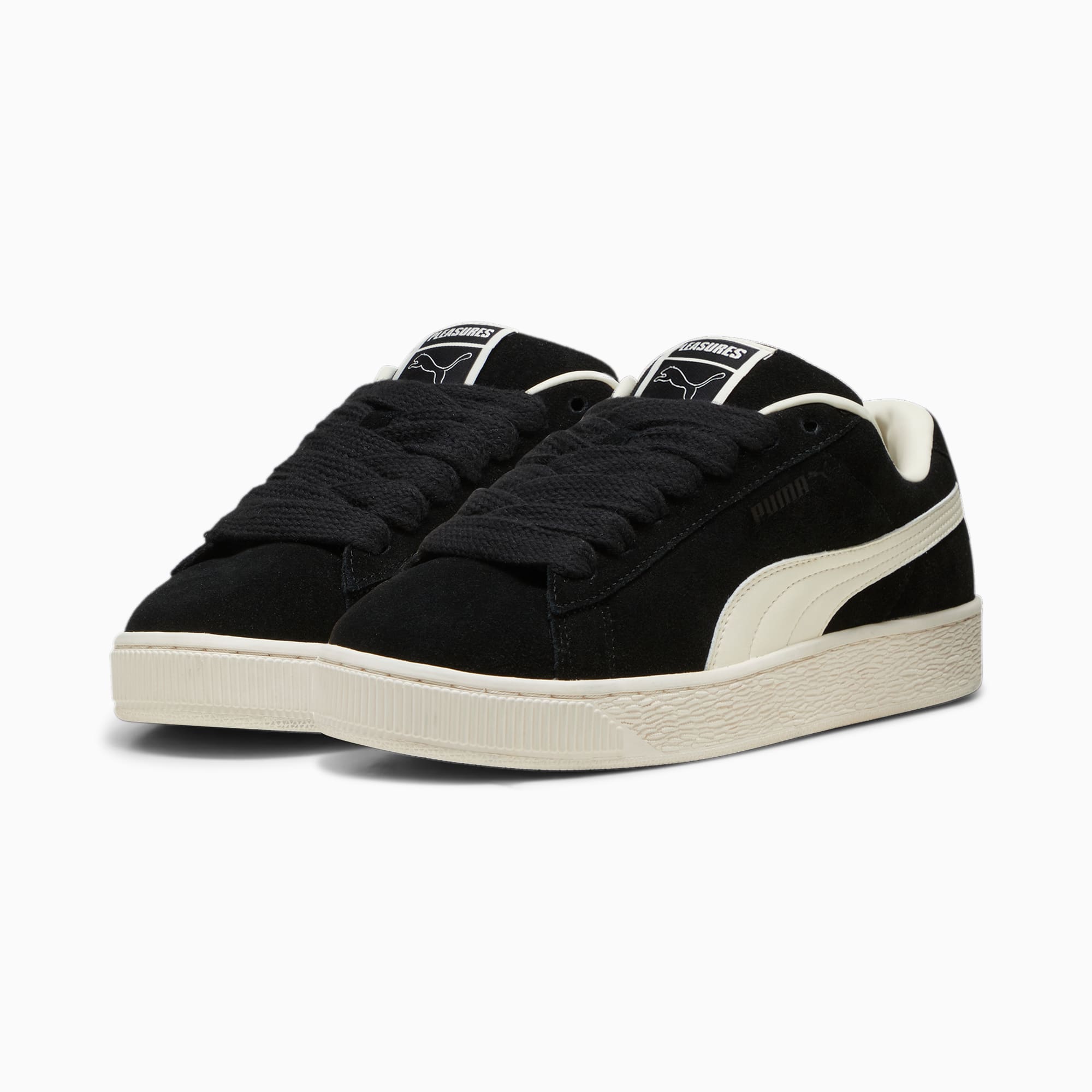 Women's PUMA X Pleasures Suede Xl Sneakers, Black/Frosted Ivory, Size 39, Shoes
