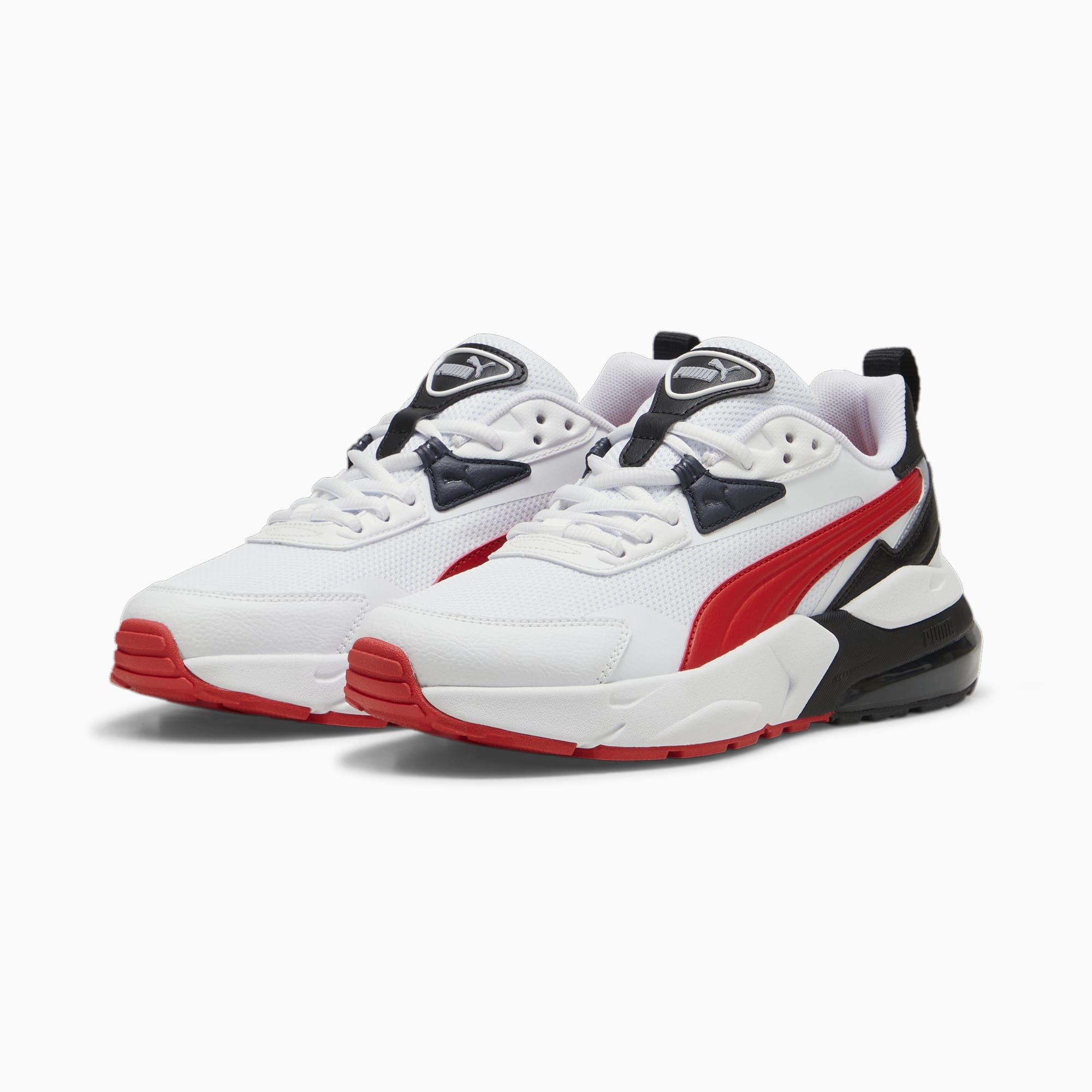 PUMA Vis2K Youth Sneakers, White/For All Time Red/Black, Size 35,5, Shoes