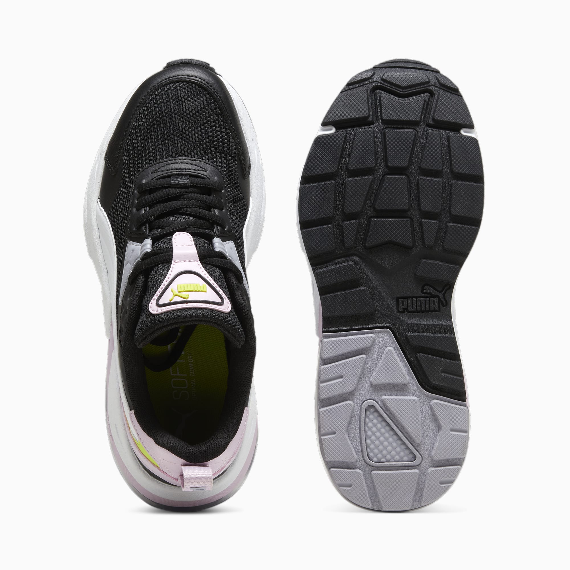 PUMA Vis2K Youth Sneakers, Black/White/Grape Mist, Size 35,5, Shoes