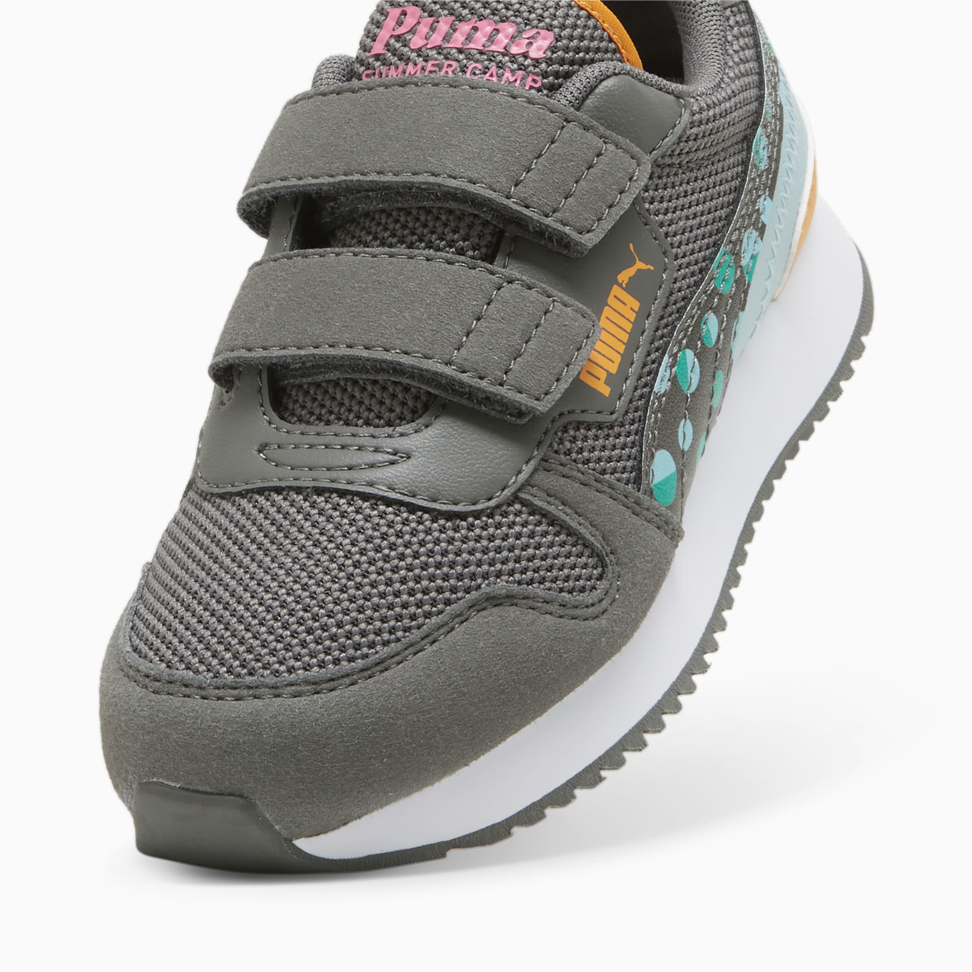 PUMA R78 Summer Camp Kids' Sneakers, Cool Dark Grey/Sparkling Green, Size 27,5, Shoes
