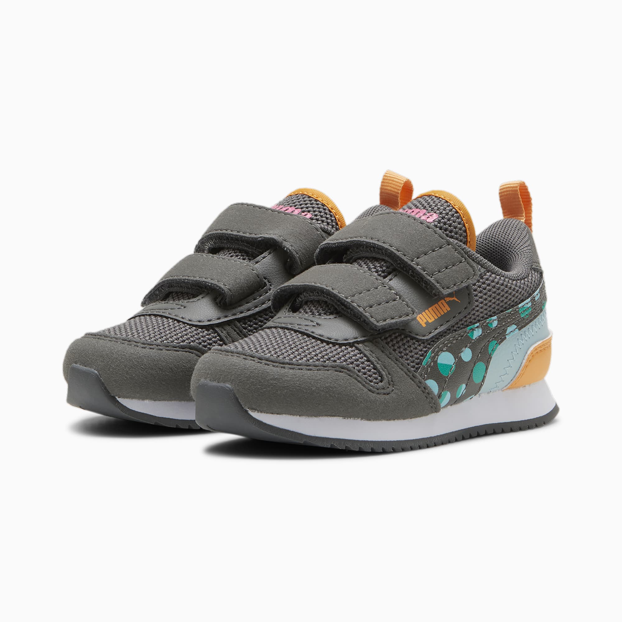 PUMA R78 Summer Camp Toddlers' Sneakers, Cool Dark Grey/Sparkling Green, Size 19, Shoes