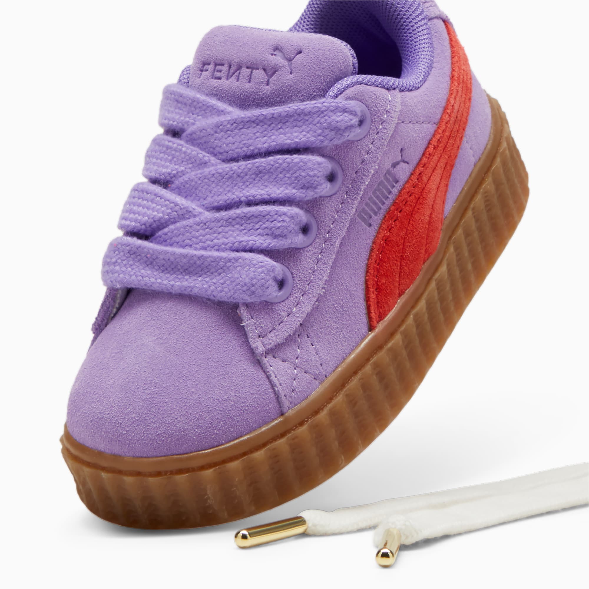 Fenty X PUMA Creeper Phatty Unisex Toddler Sneakers, Lavender Alert/Burnt Red/Gum, Size 19, Accessories