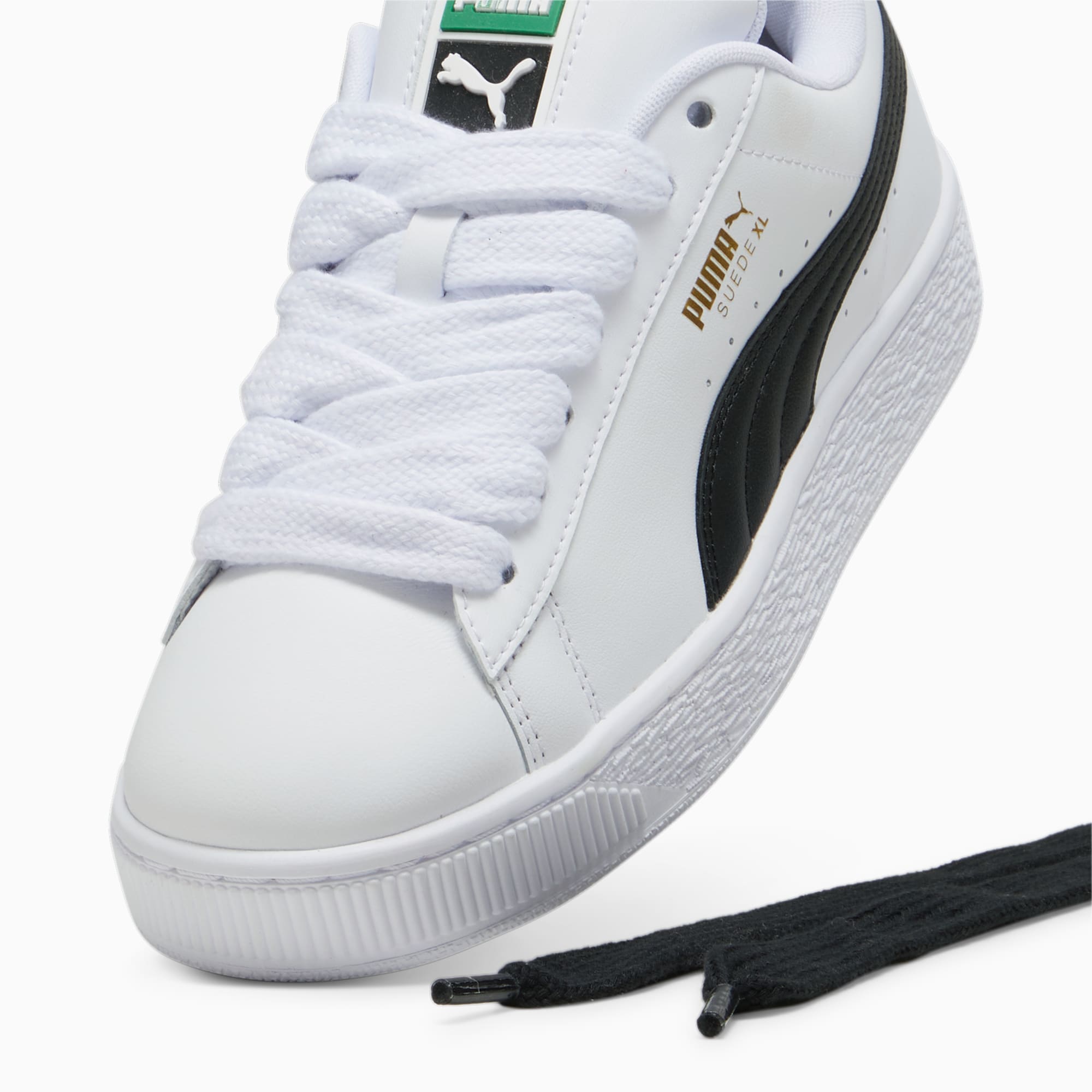 PUMA Suede XL leren sneakers uniseks, Wit/Zwart