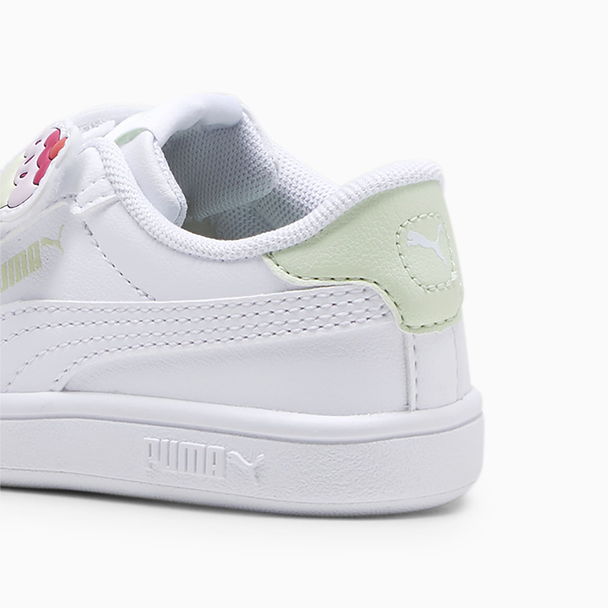 PUMA Smash 3.0 Badges Toddlers' Sneakers, White/Green Illusion, Size 19, Shoes