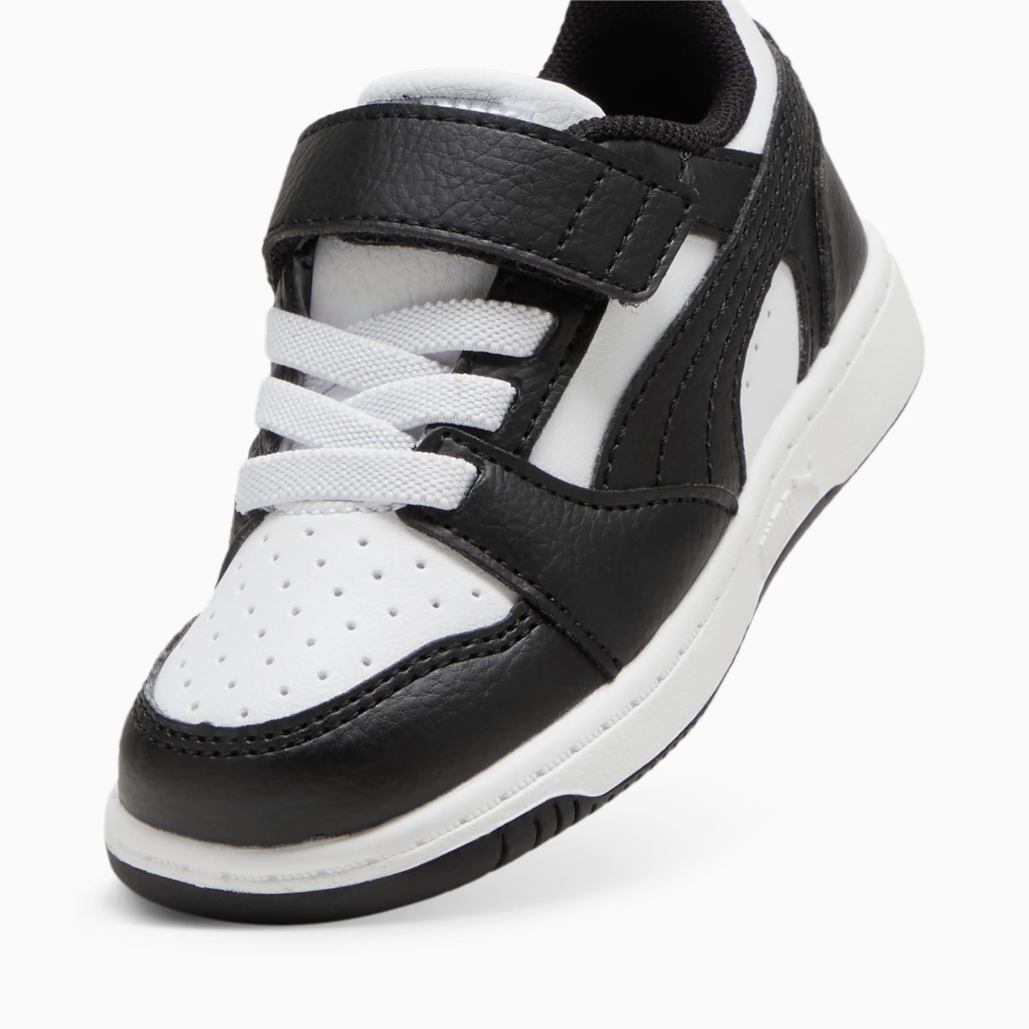 PUMA Rebound V6 Lo Toddlers' Sneakers, White/Black, Size 19, Shoes