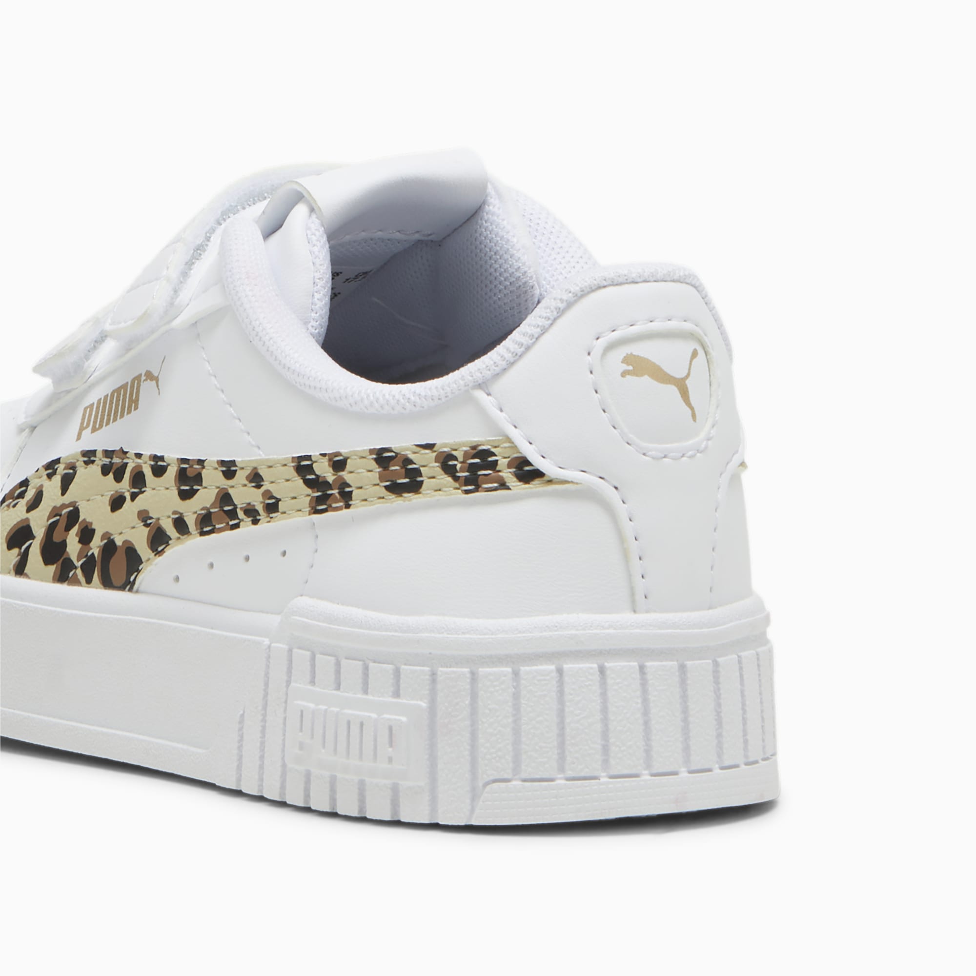 PUMA Carina 2.0 Animal Update Kids' Sneakers, White/Putty/Gold, Size 27,5, Shoes