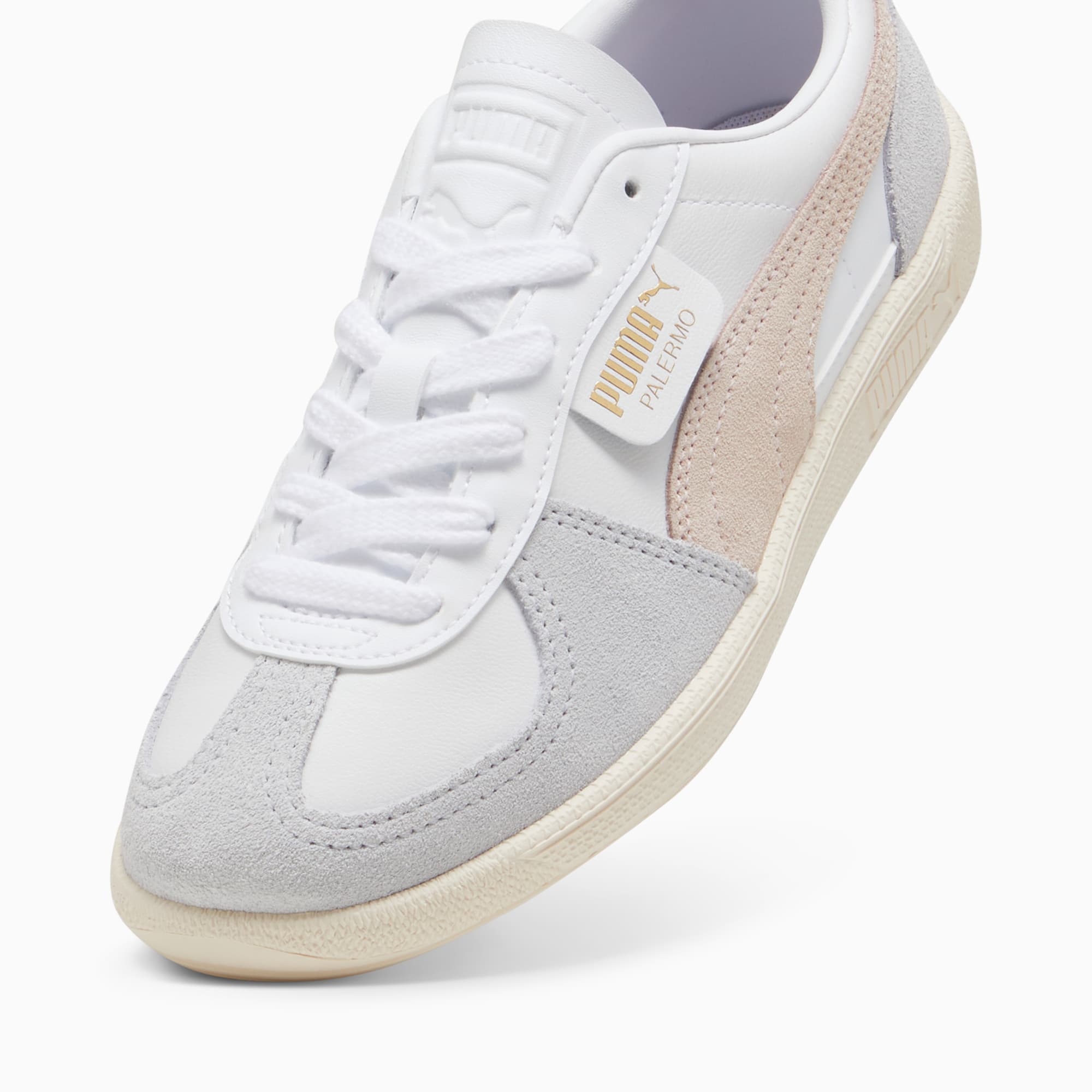 PUMA Palermo leren sneakers voor Dames, Rood/Roze/Groen