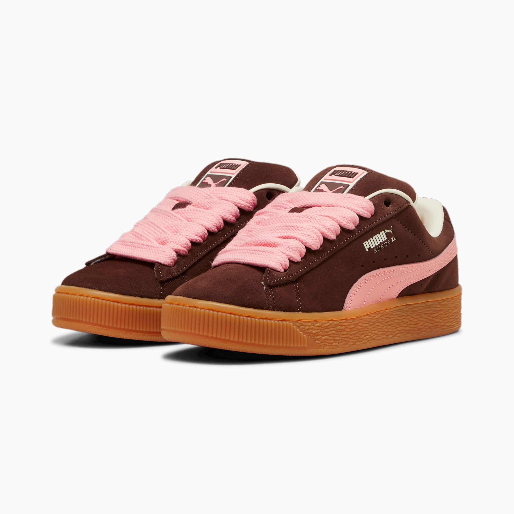 PUMA Suede XL Sneakers Damen Schuhe, Braun/Rosa, Größe: 40.5, Schuhe
