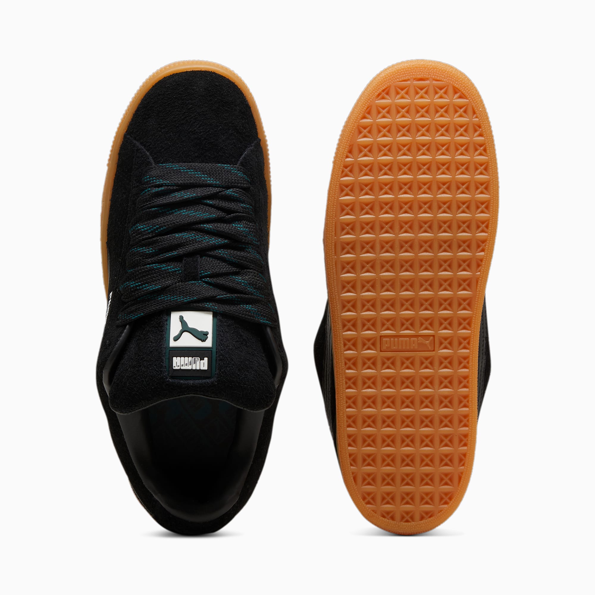 PUMA Suede XL Flecked Sneakers Unisex Schuhe, Schwarz/Grün, Größe: 39, Schuhe