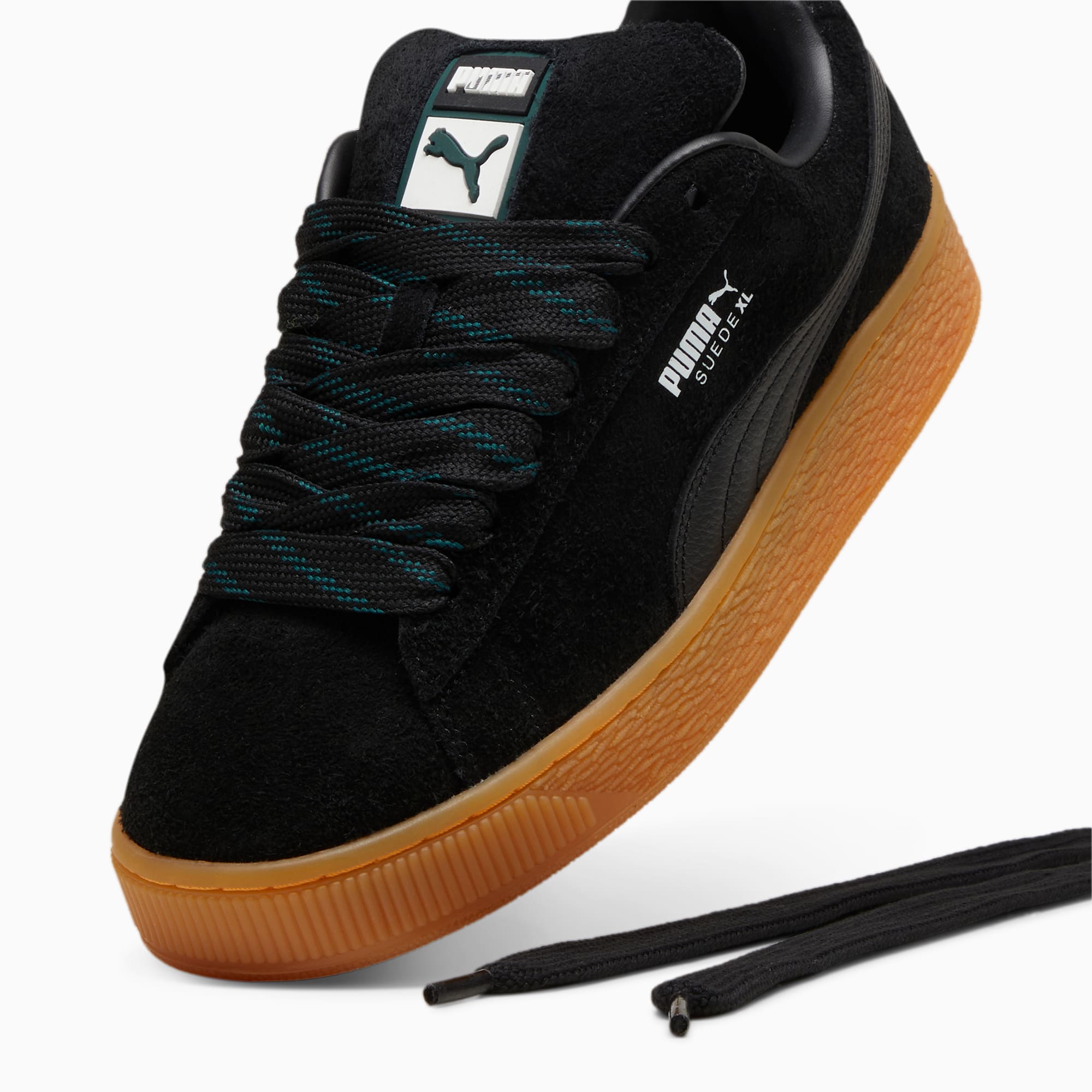 PUMA Suede XL Flecked Sneakers Unisex Schuhe, Schwarz/Grün, Größe: 42, Schuhe