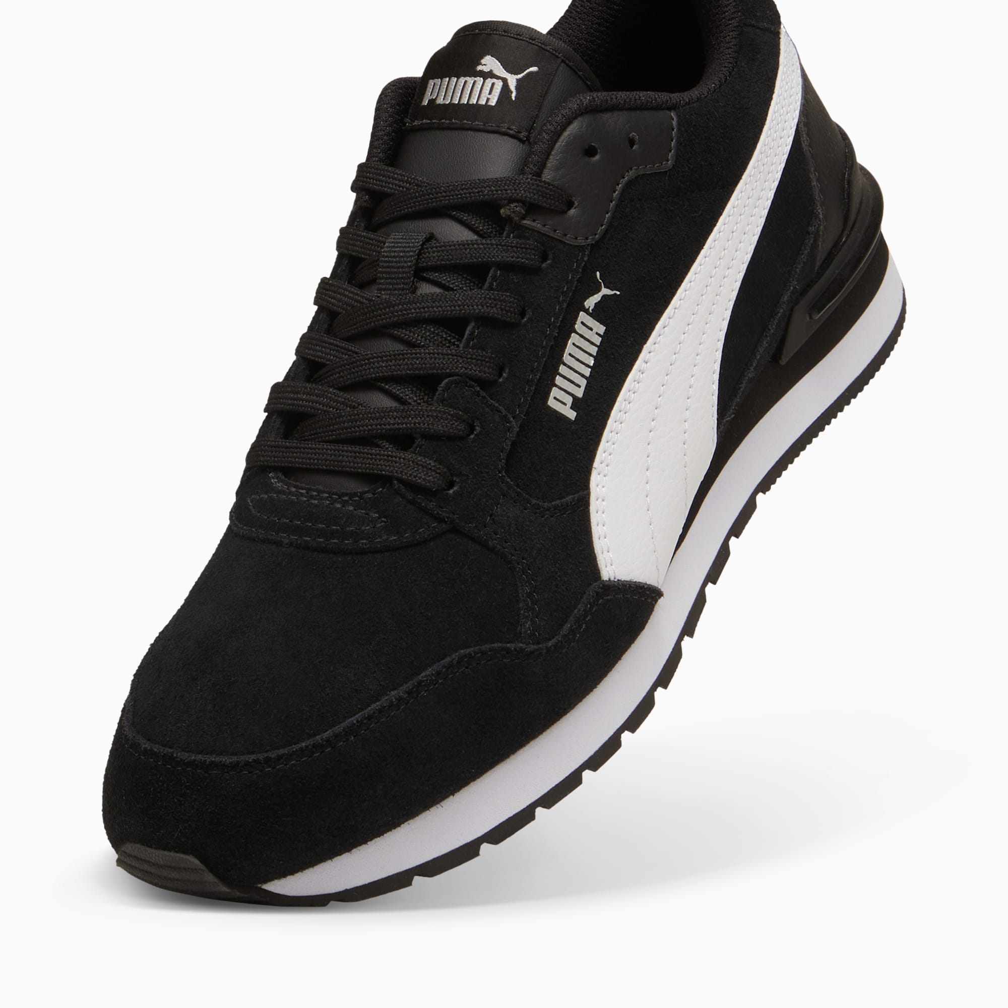 PUMA ST Runner v4 Suede unisex sneakers voor Heren, Zilver/Zwart/Wit