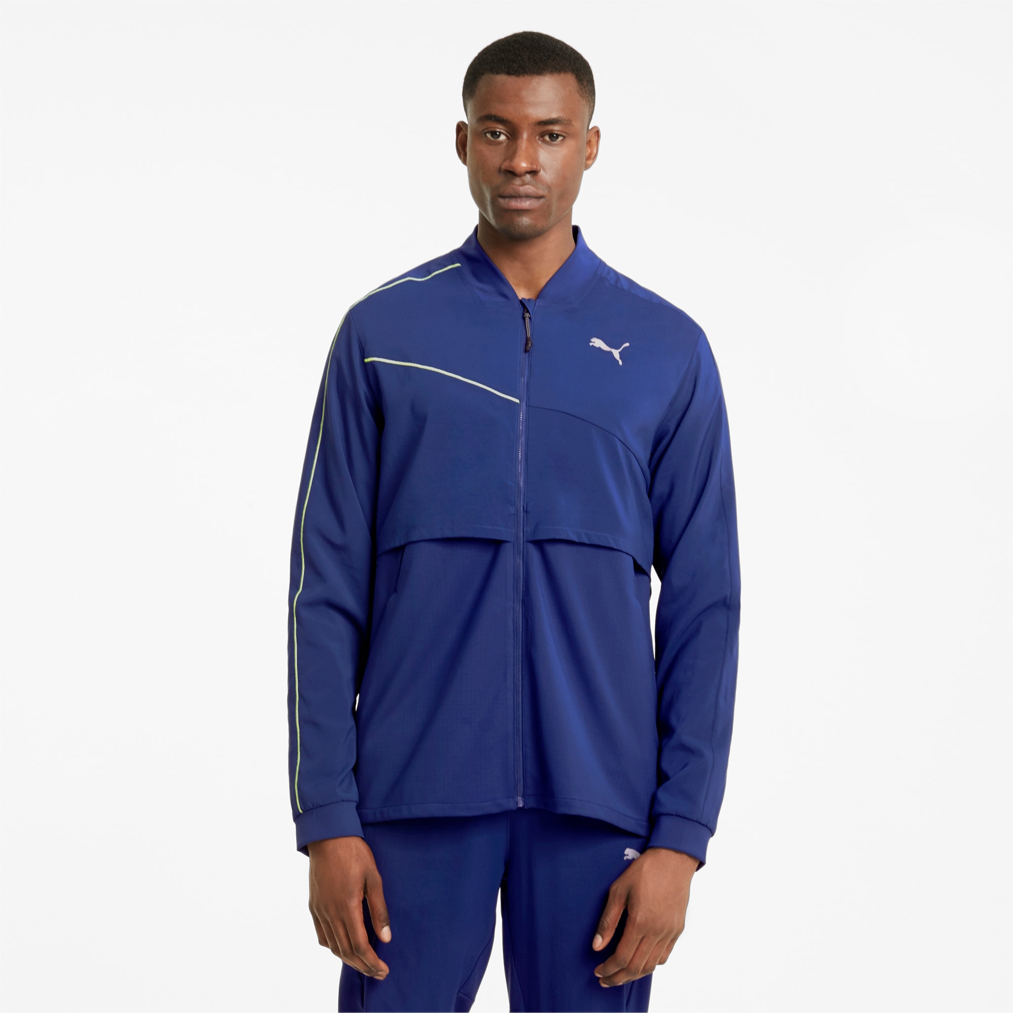 PUMA Blouson de course COOLadapt Ultra homme, Bleu/Noir, Taille XL, Vêtements