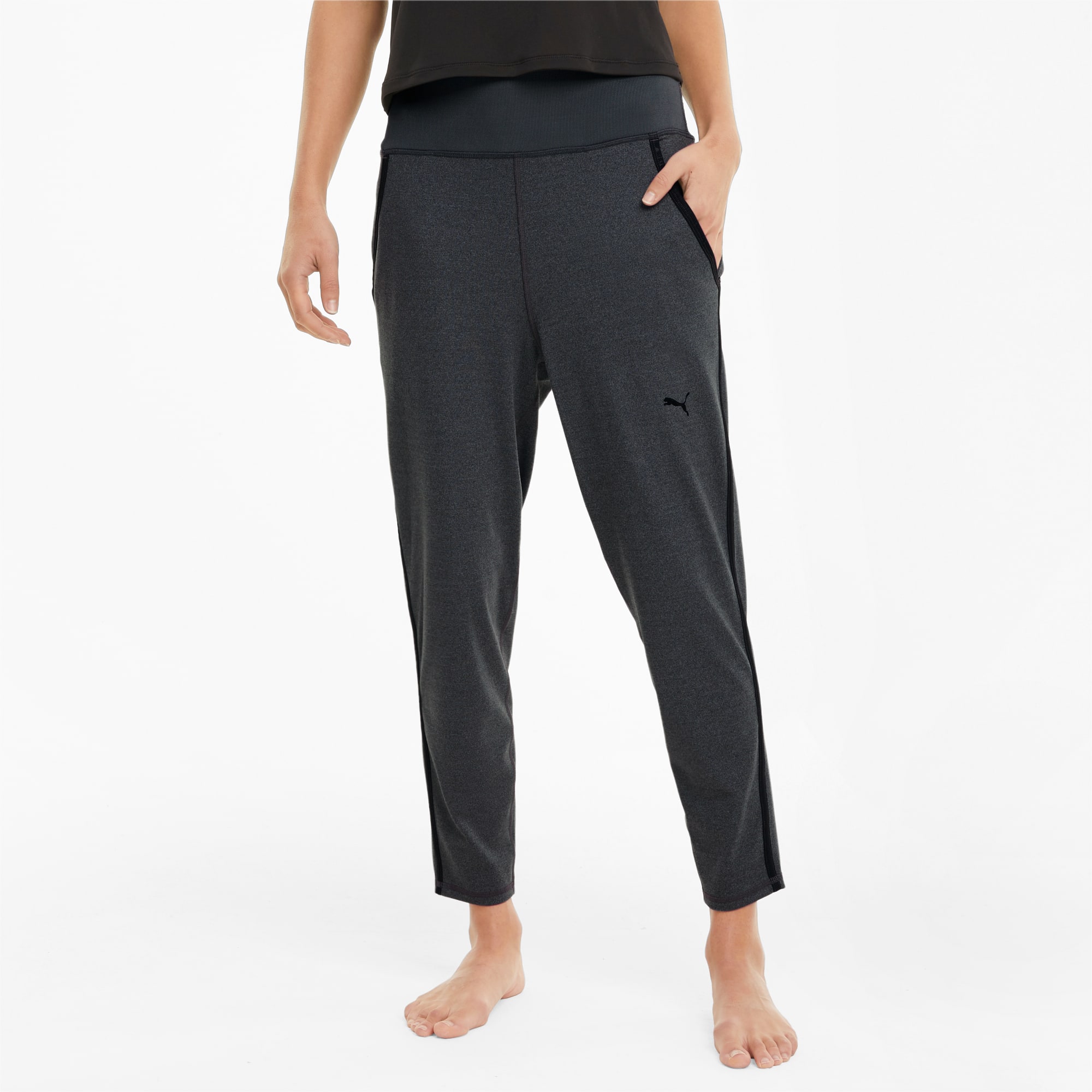 PUMA Pantalon de sport côtelé Studio femme, Gris/Bruyère, Taille XL, Vêtements