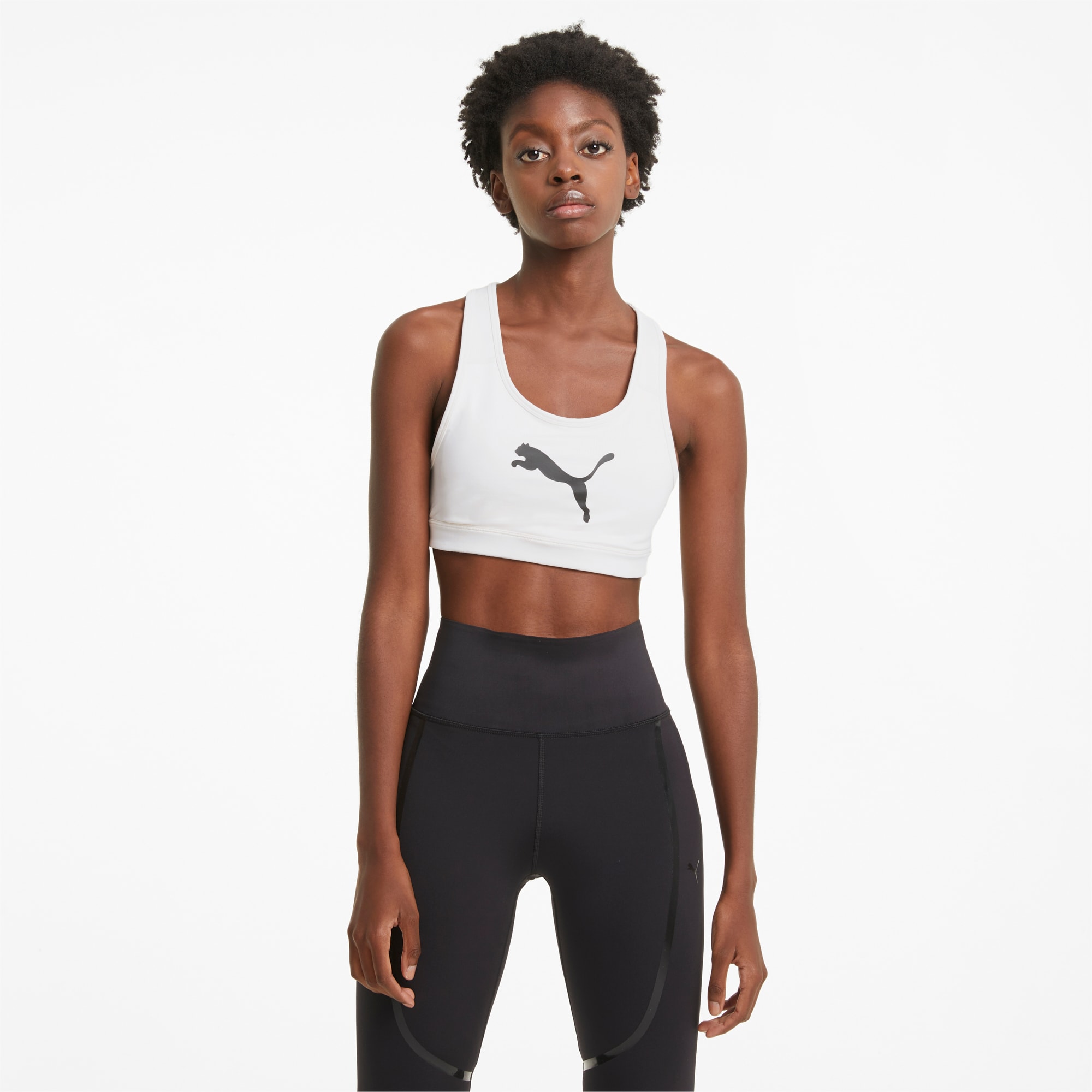 PUMA Soutien-gorge de sport moyenne intensité 4Keeps femme, Blanc, Taille XXL, Vêtements