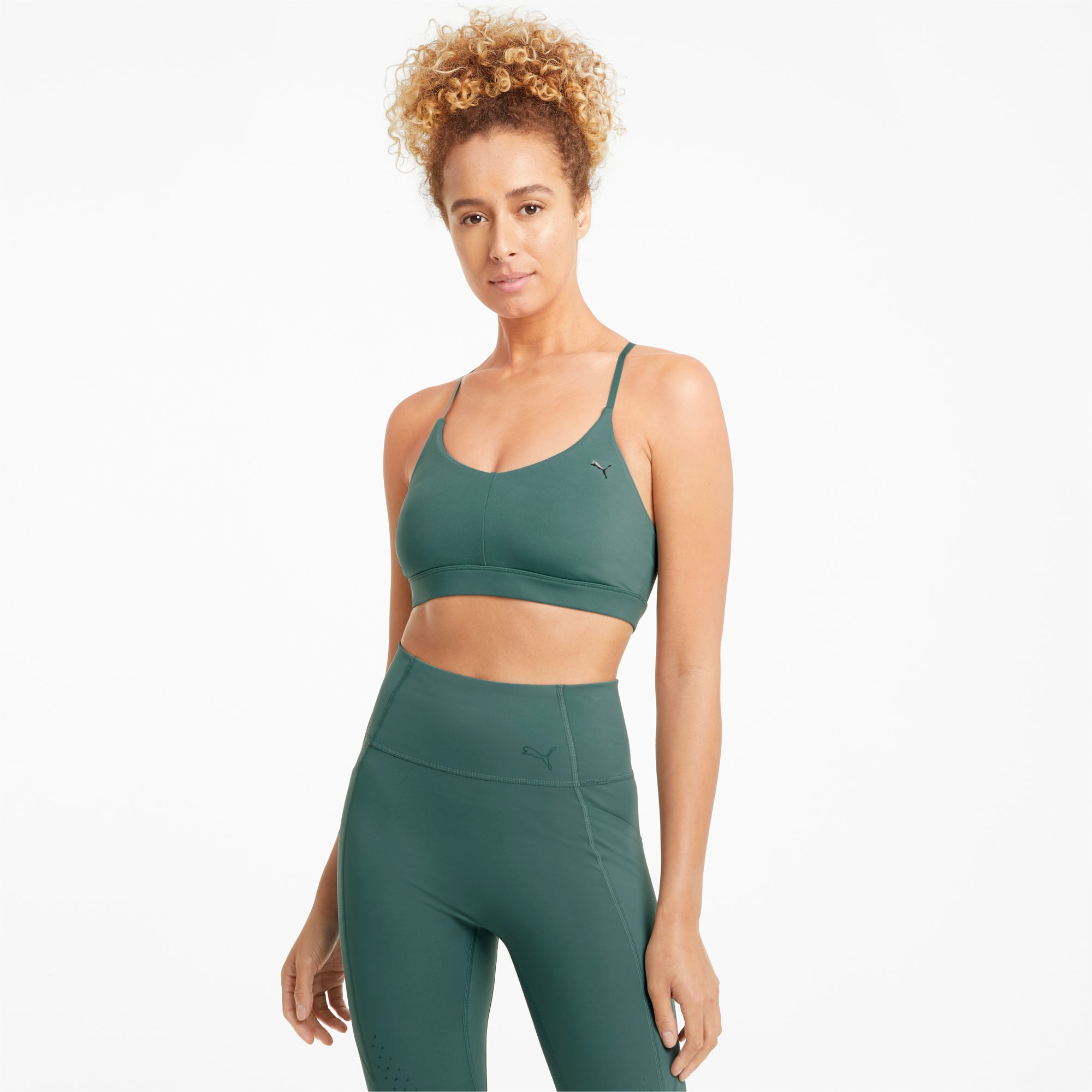 PUMA Soutien-gorge de sport basse intensité à bretelles femme, Bleu, Taille L, Vêtements