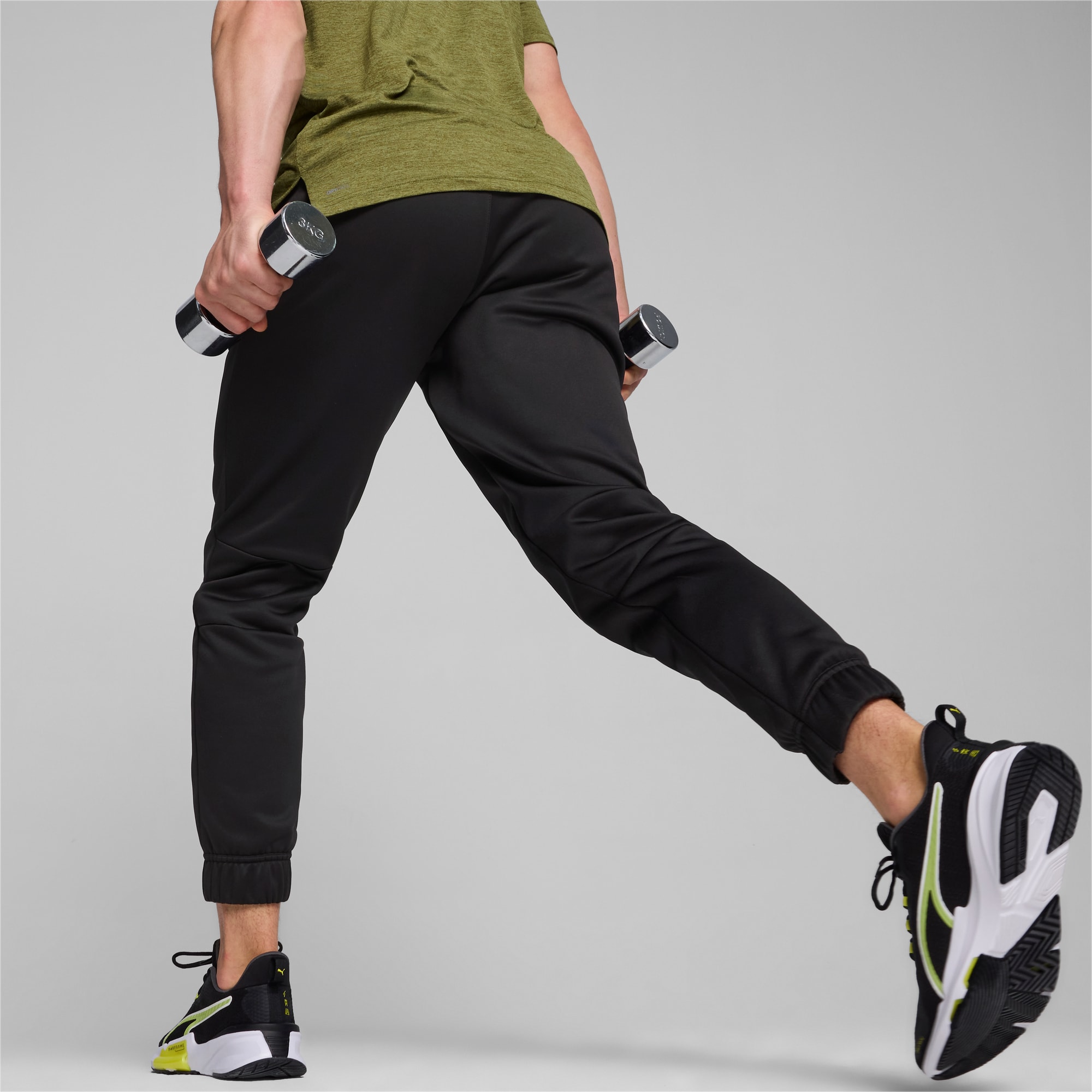 PUMA Pwrfleece Men's Training Joggers, Black/White, Size L, Clothing