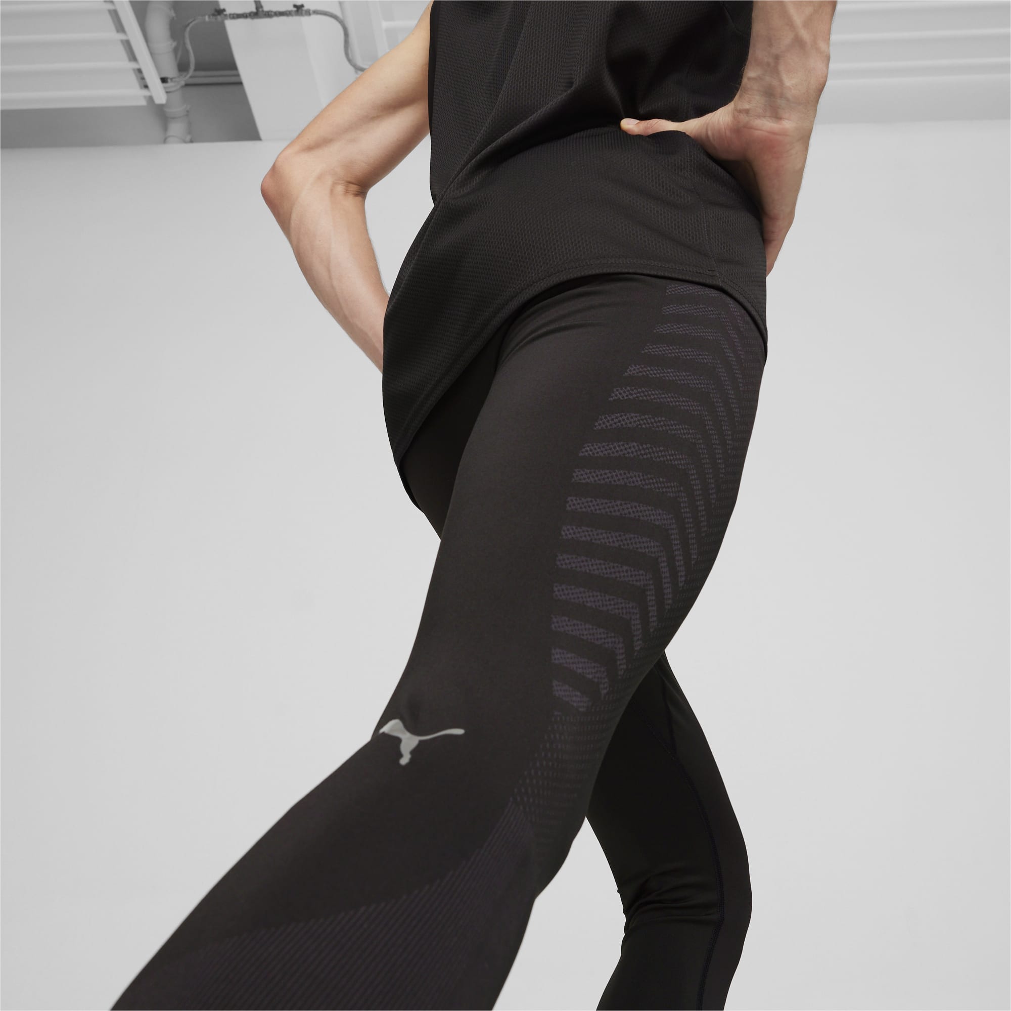 PUMA Formknit Seamless Long Men's Training Tights, Black/White, Size S, Clothing