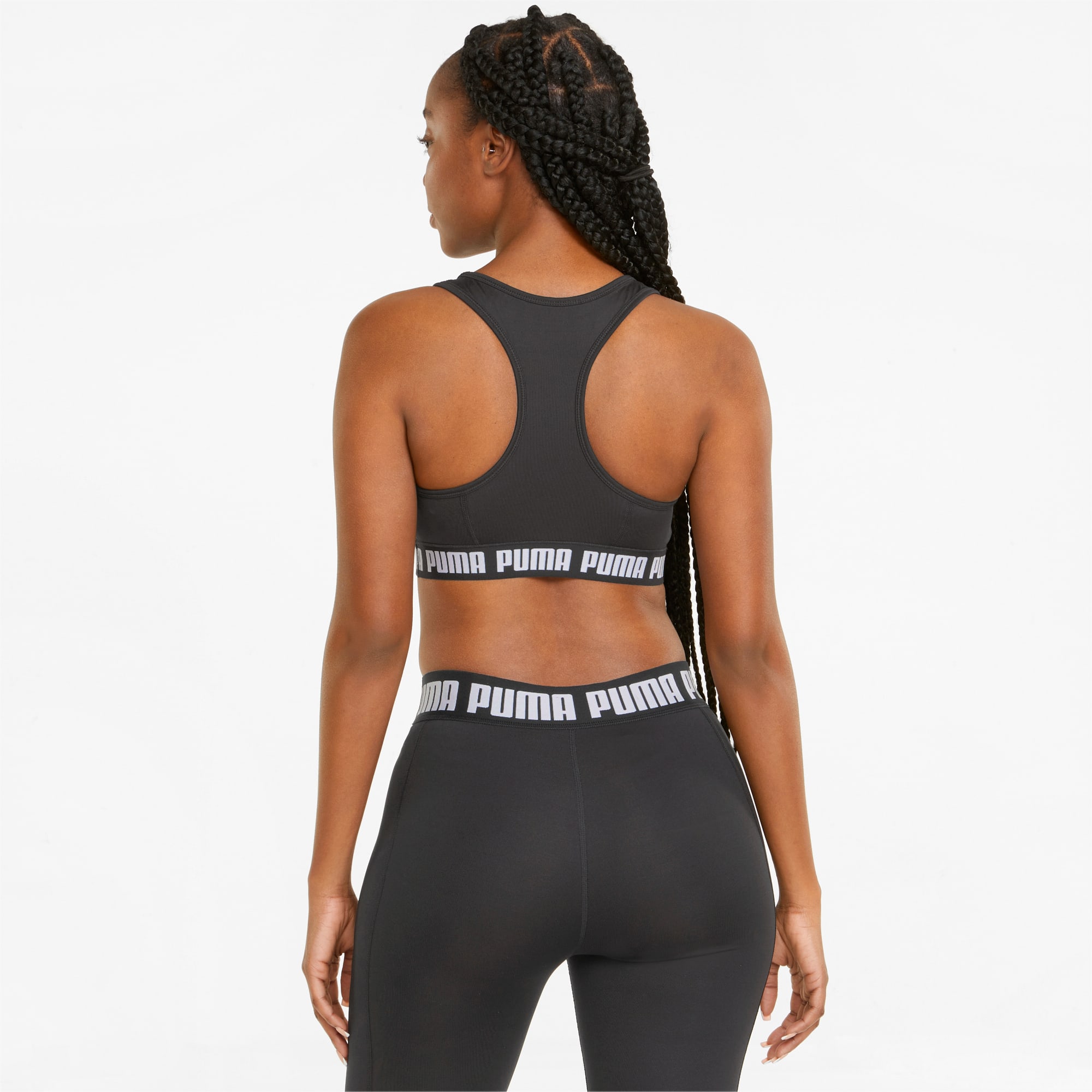 Women's PUMA Strong Mid-Impact Training Bra, Black, Size S, Clothing