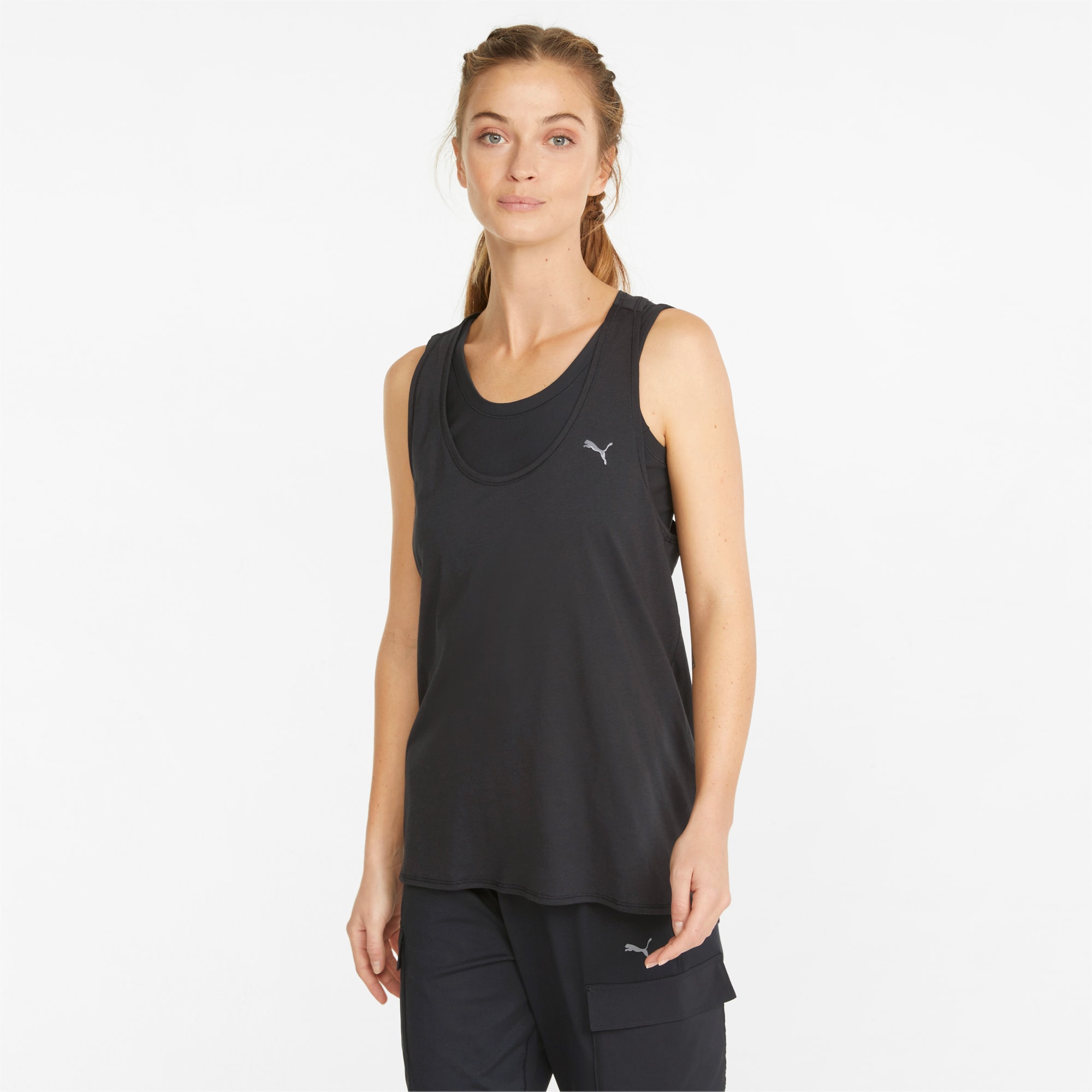 PUMA Studio Foundation Relax Women's Training Tank Top Shirt, Black, Size XL, Clothing